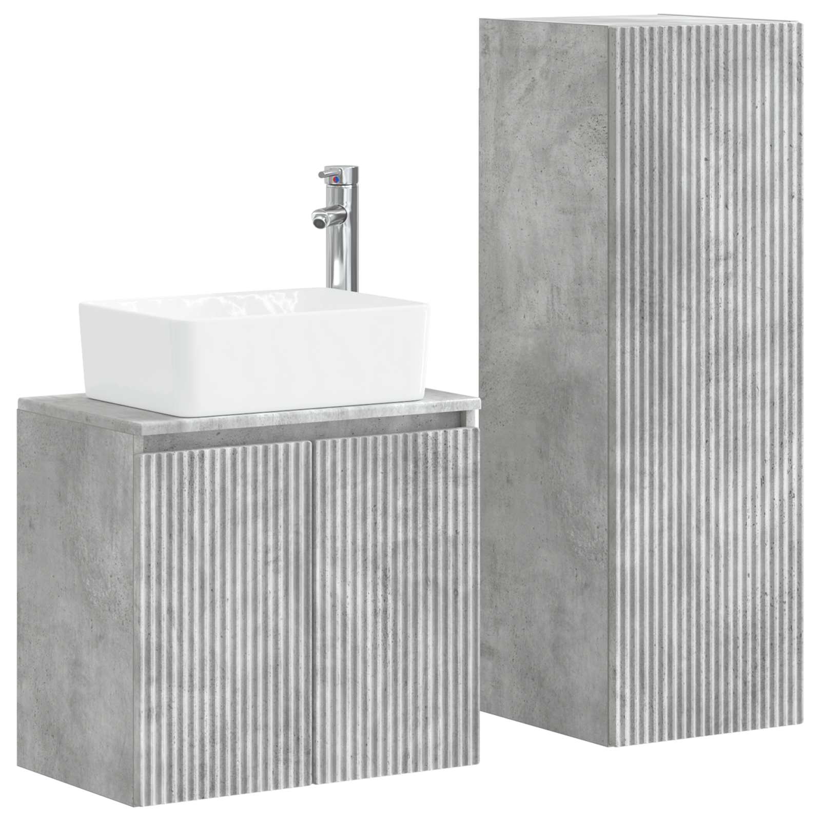 Ensemble de mobilier de salle de bain 2 pc Gris béton