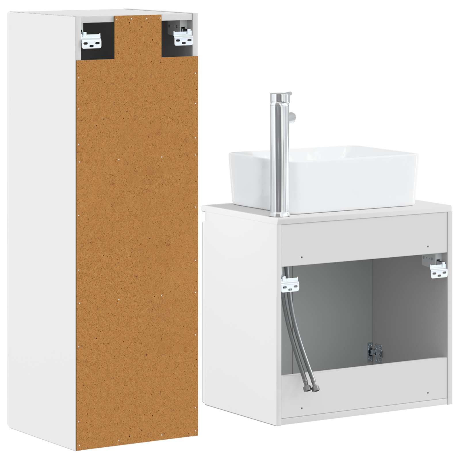 Ensemble de mobilier de salle de bain 2 pc Blanc brillant