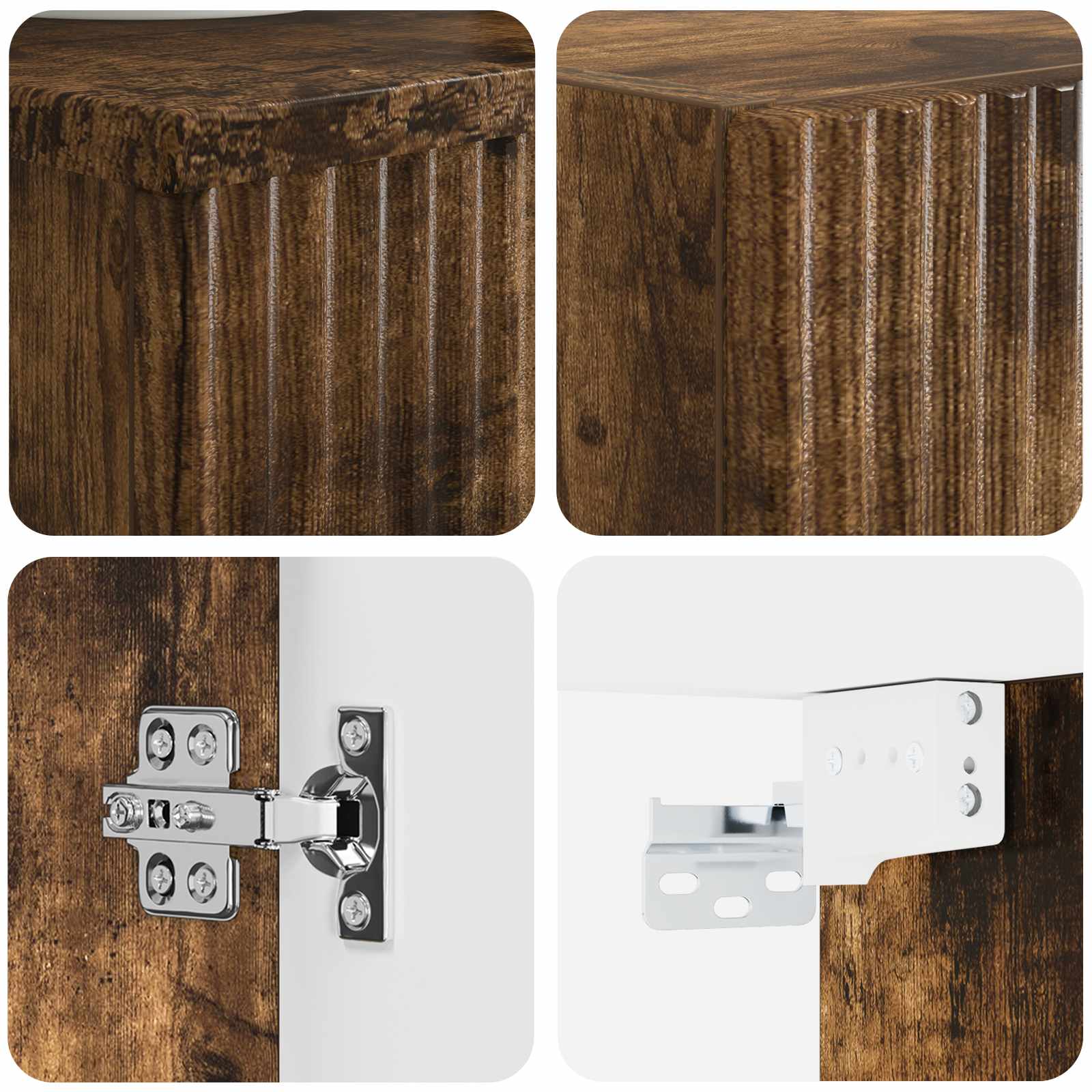 Ensemble de mobilier de salle de bain 2 pc Chêne fumé