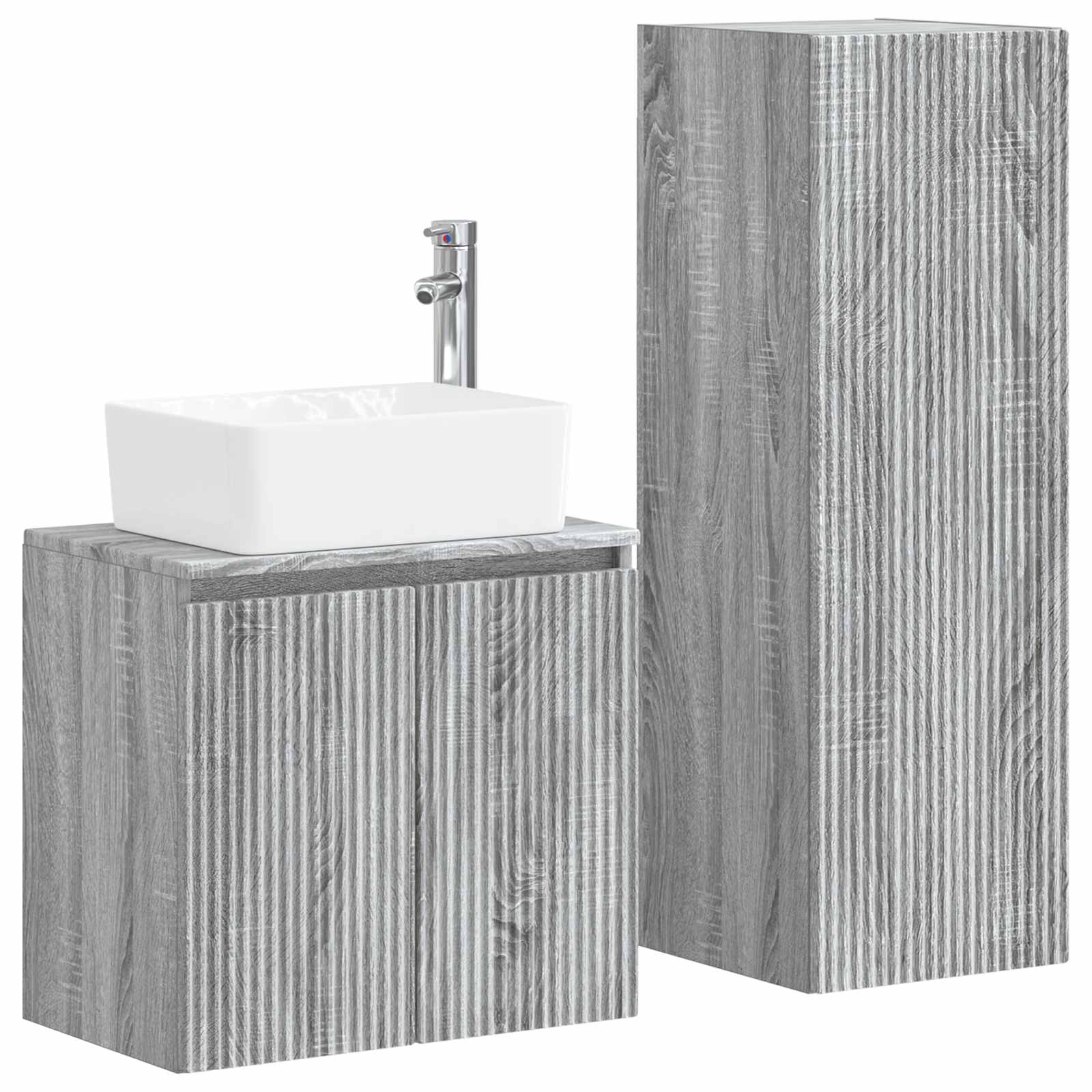 Ensemble de mobilier de salle de bain 2 pc Sonoma gris
