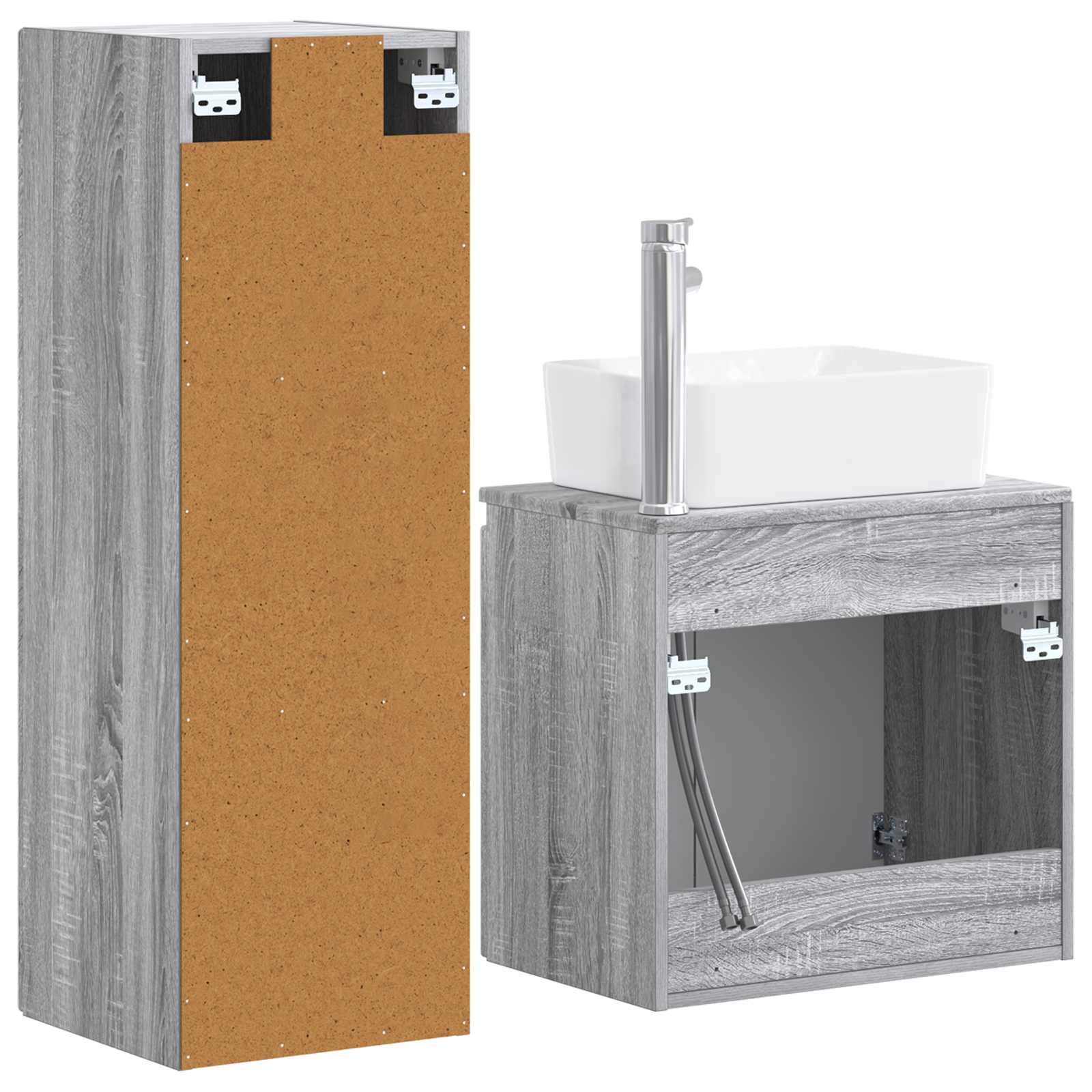 Ensemble de mobilier de salle de bain 2 pc Sonoma gris