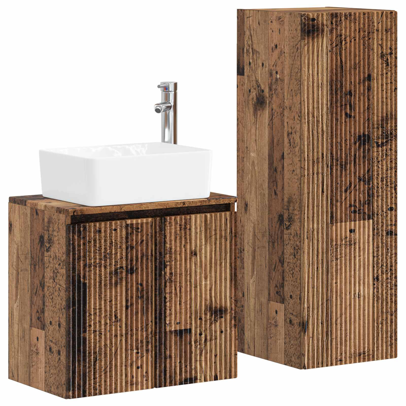 Ensemble de mobilier de salle de bain 2 pc Bois ancien