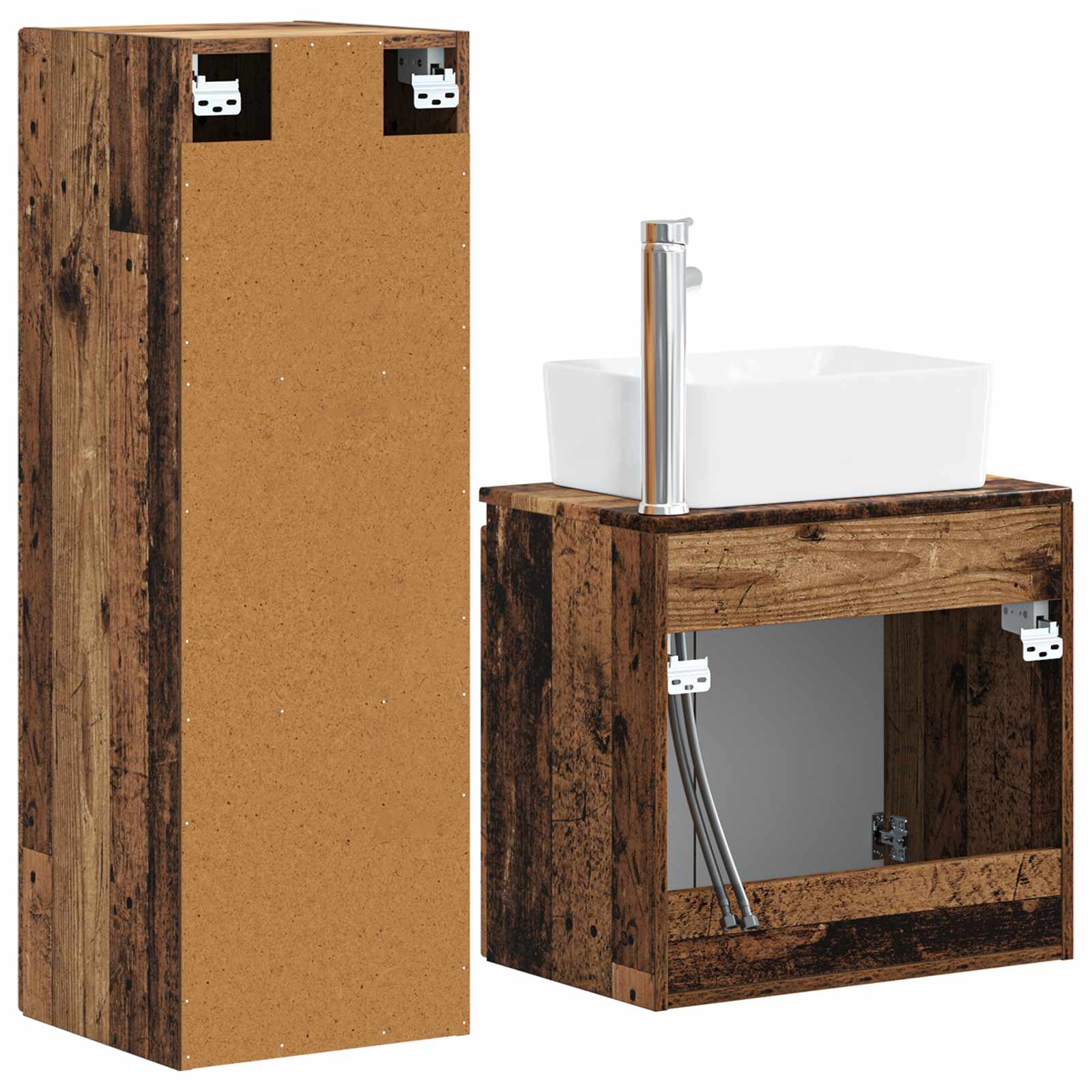 Ensemble de mobilier de salle de bain 2 pc Bois ancien
