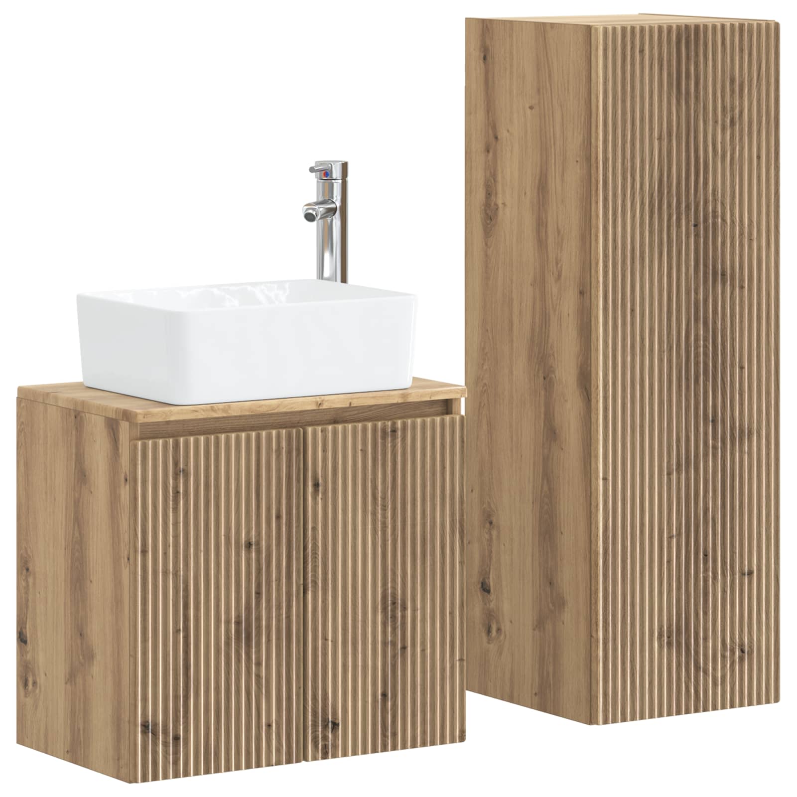 Ensemble de mobilier de salle de bain 2 pc Chêne artisanal