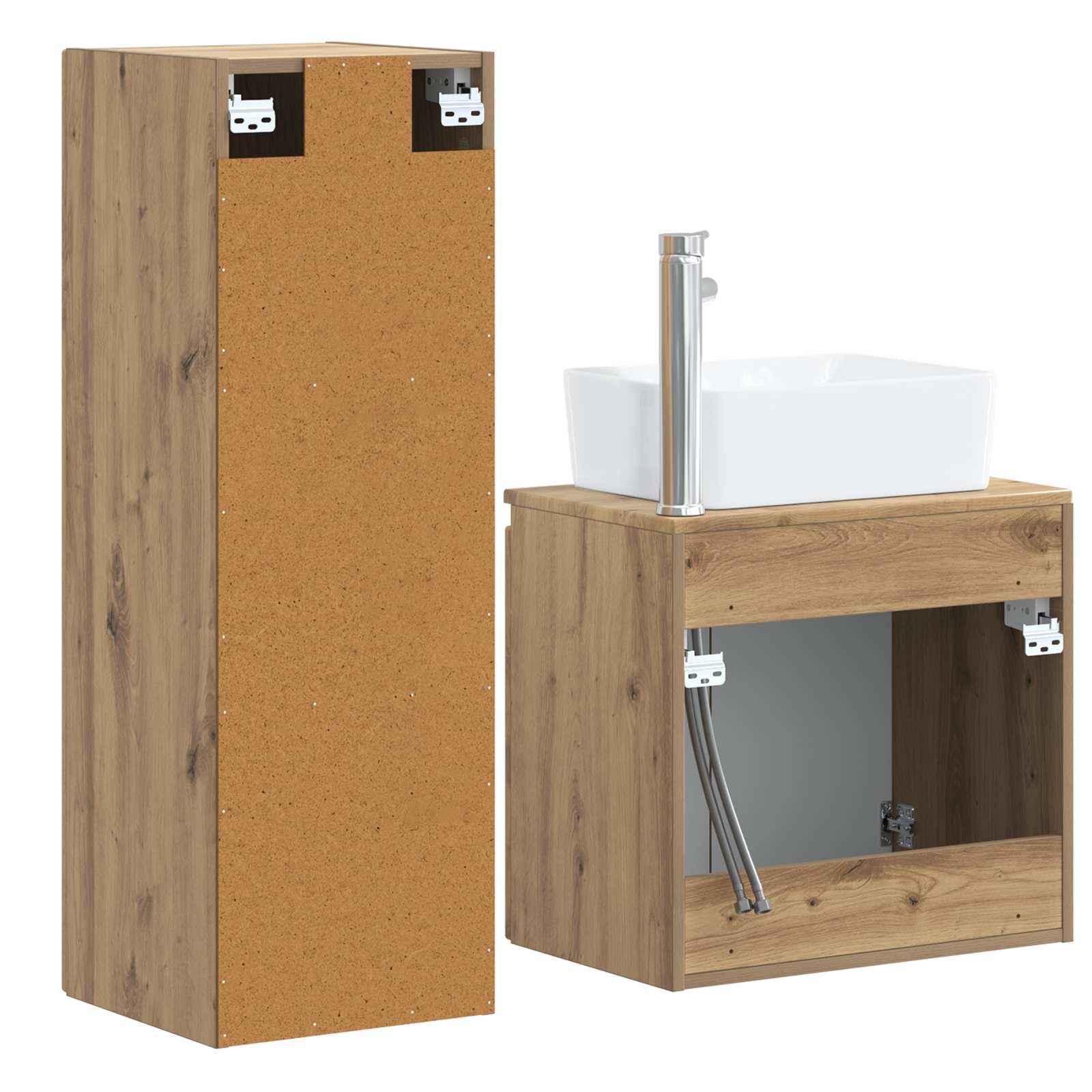 Ensemble de mobilier de salle de bain 2 pc Chêne artisanal