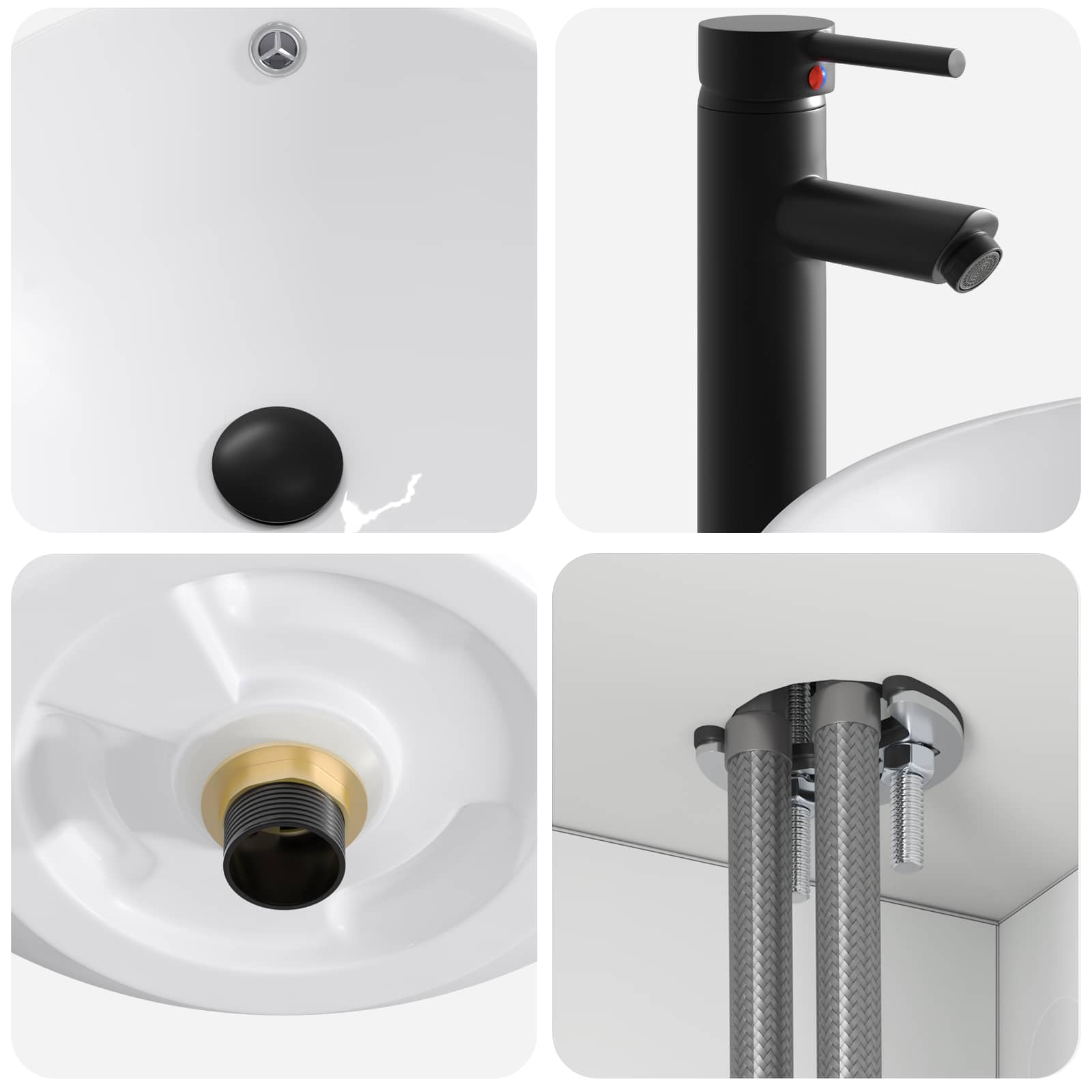 Ensemble de mobilier de salle de bain 2 pc Blanc