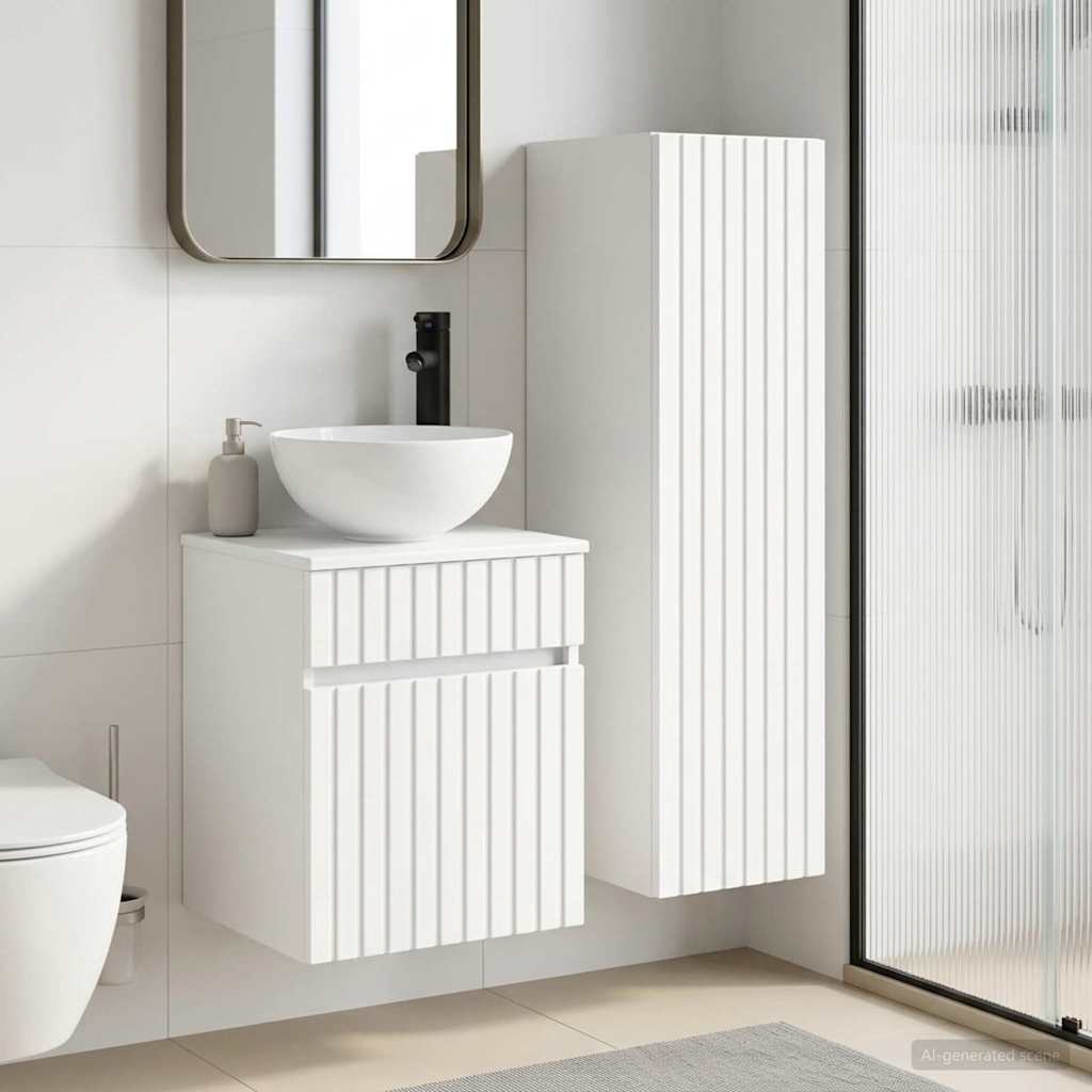 Ensemble de mobilier de salle de bain 2 pc Blanc