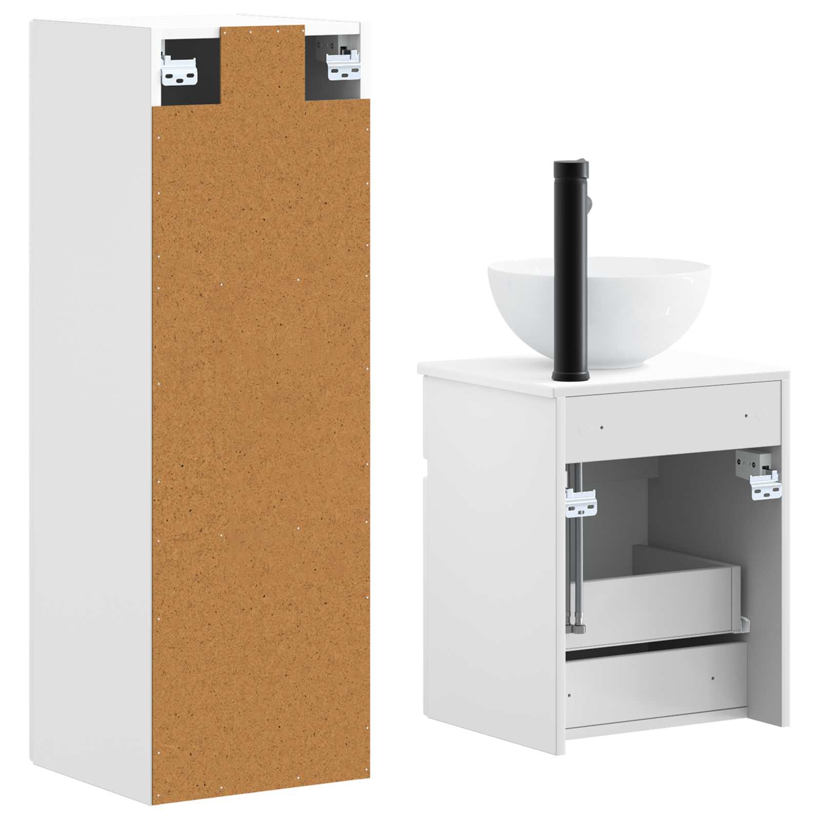 Ensemble de mobilier de salle de bain 2 pc Blanc