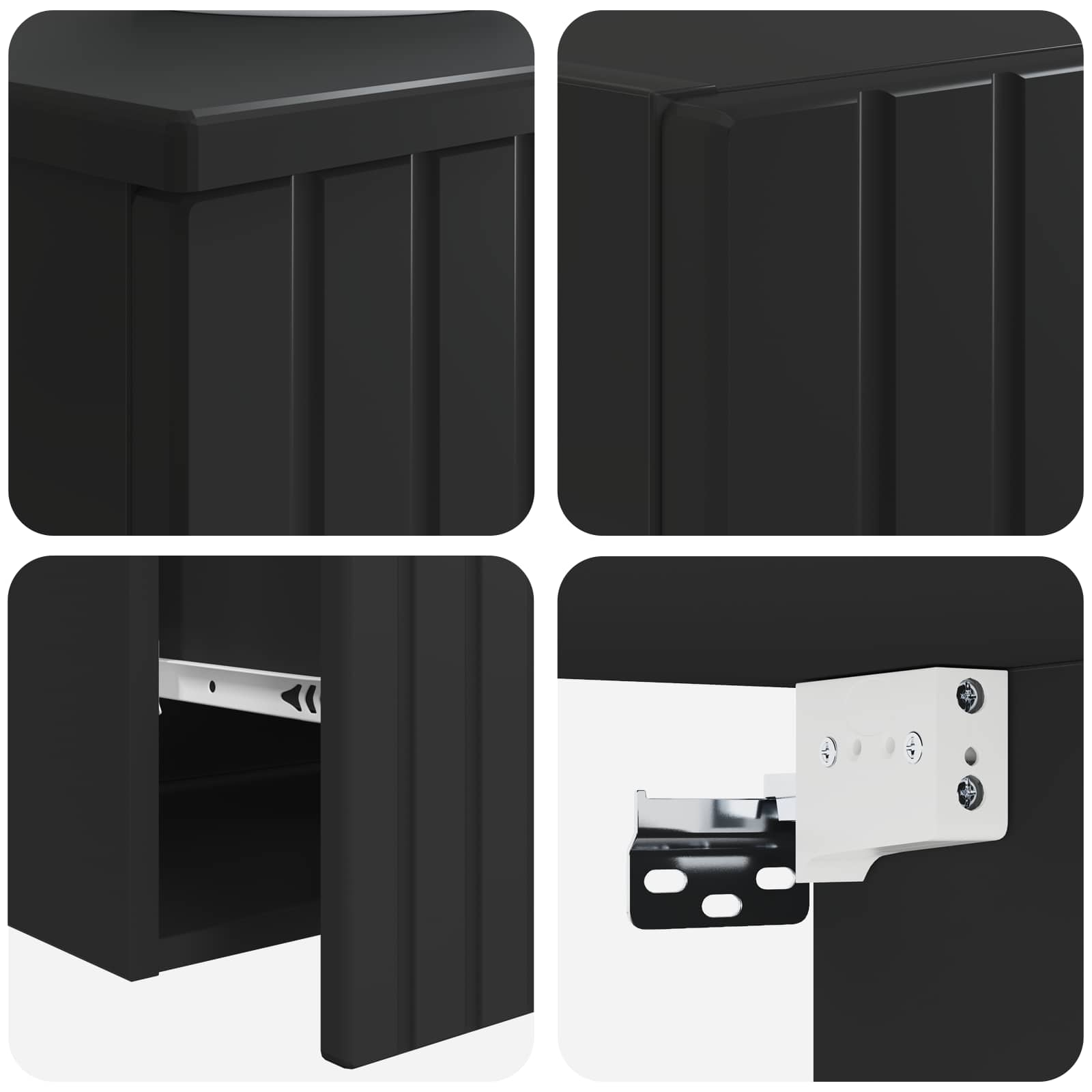 Ensemble de mobilier de salle de bain 2 pc Noir