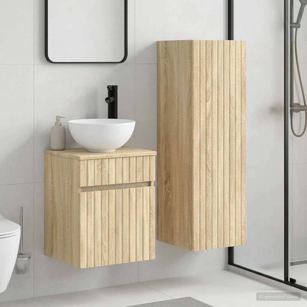 Ensemble de mobilier de salle de bain 2 pc Chêne Sonoma