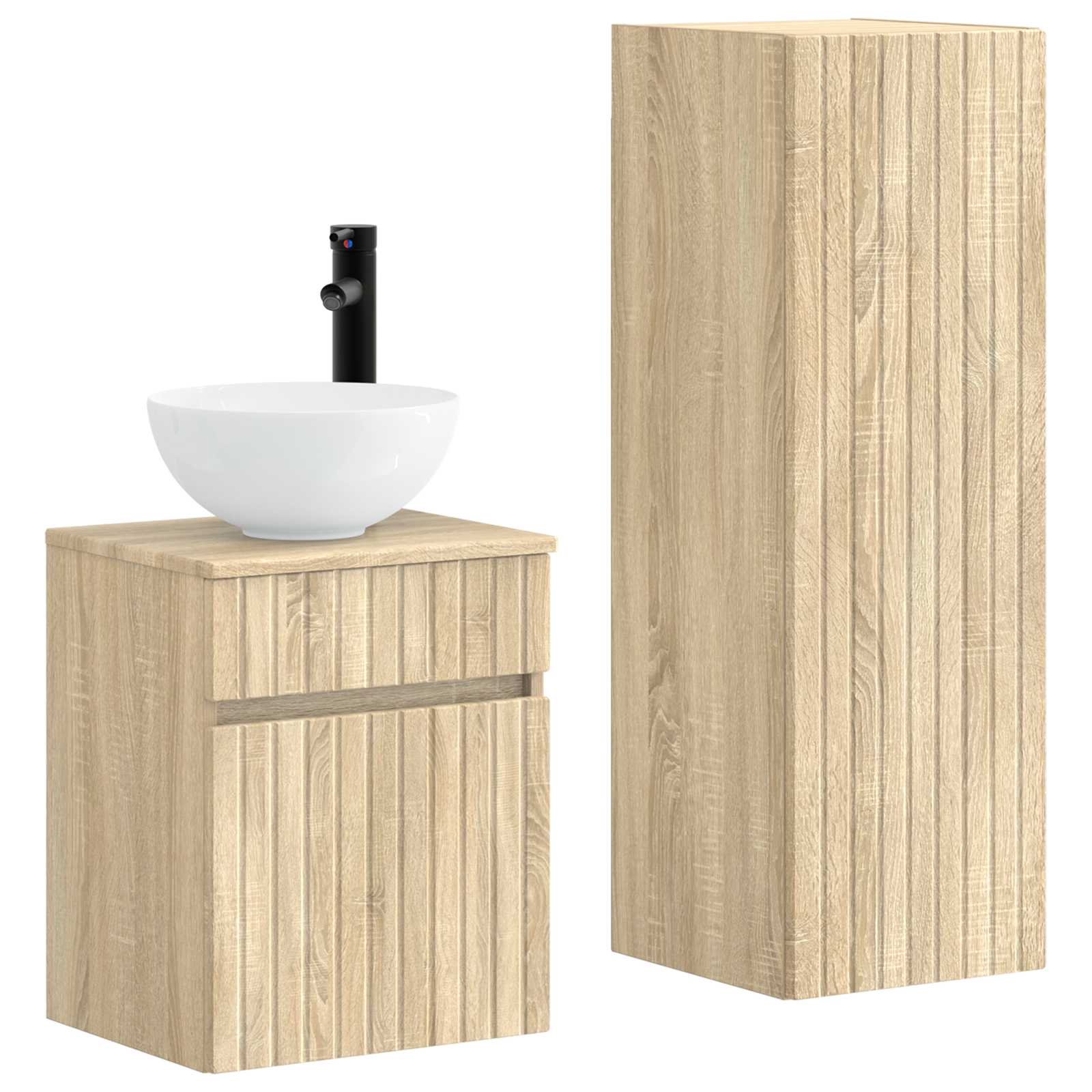 Ensemble de mobilier de salle de bain 2 pc Chêne Sonoma