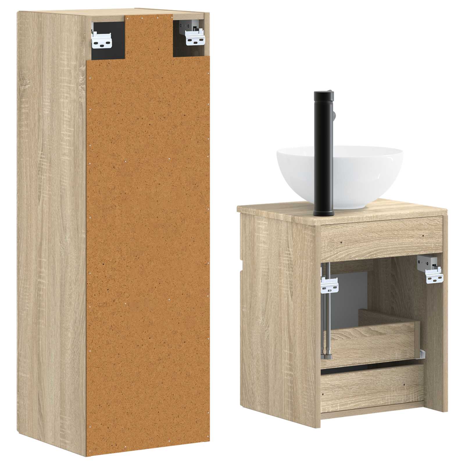 Ensemble de mobilier de salle de bain 2 pc Chêne Sonoma