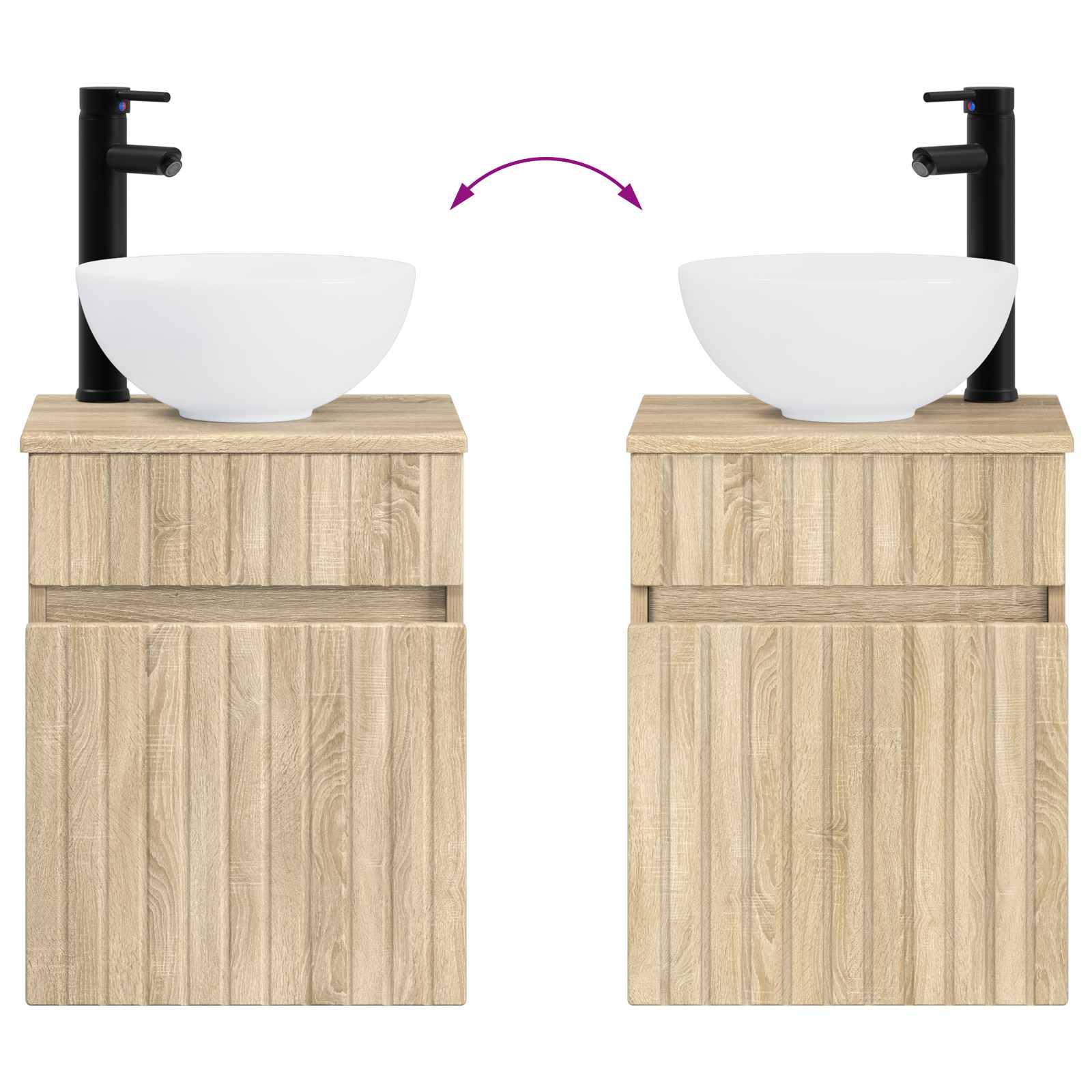 Ensemble de mobilier de salle de bain 2 pc Chêne Sonoma