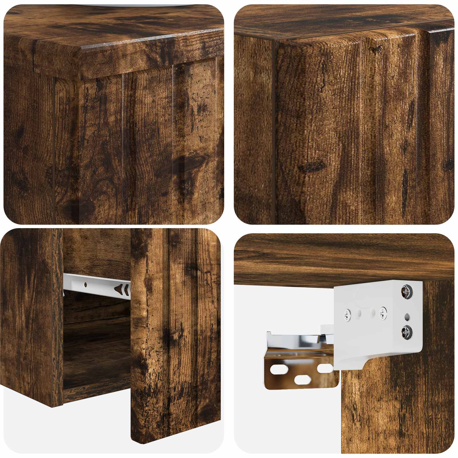 Ensemble de mobilier de salle de bain 2 pc Chêne fumé