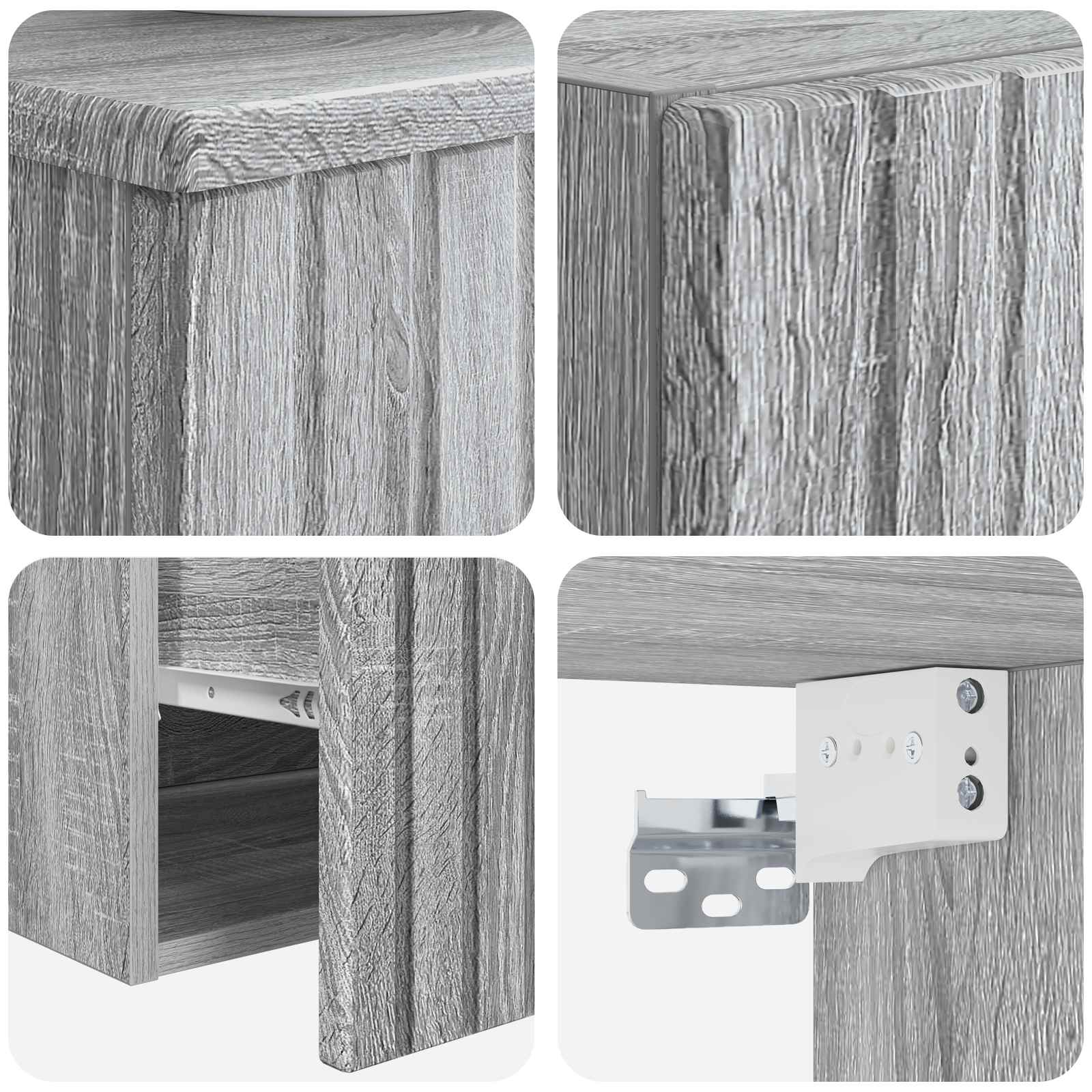 Ensemble de mobilier de salle de bain 2 pc Sonoma gris