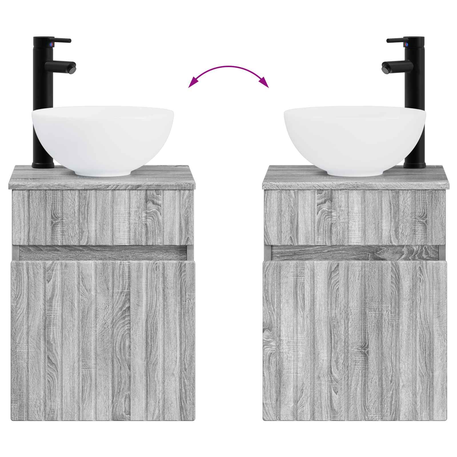 Ensemble de mobilier de salle de bain 2 pc Sonoma gris