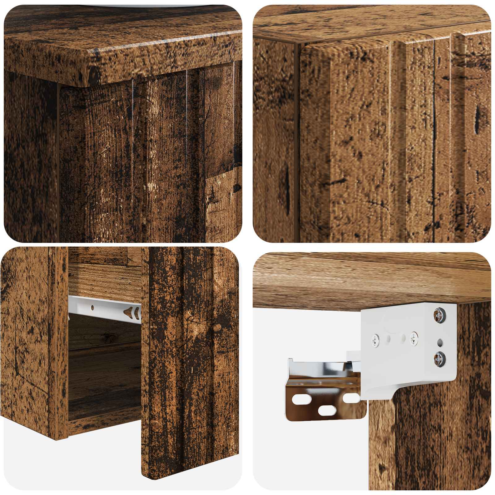 Ensemble de mobilier de salle de bain 2 pc Bois ancien