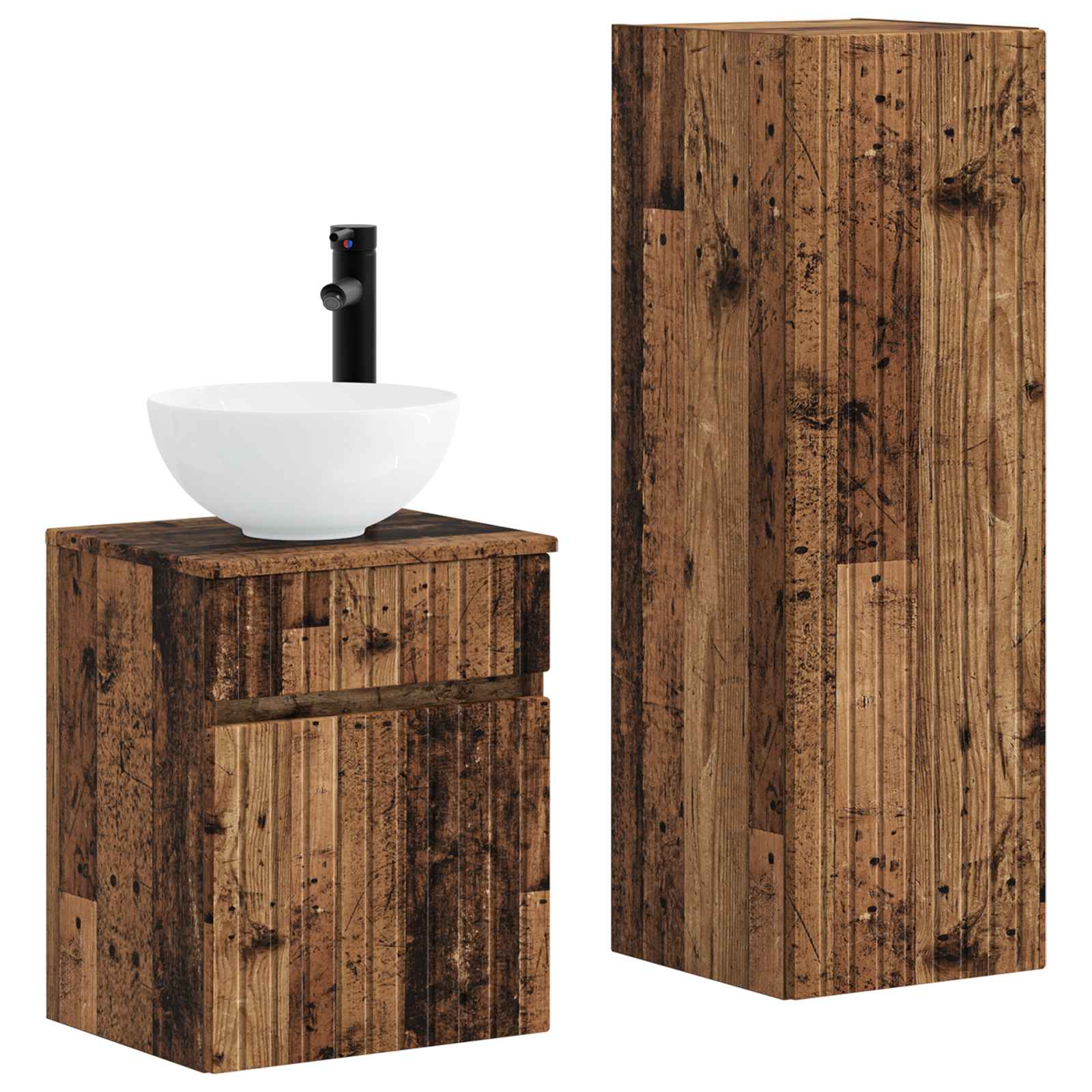 Ensemble de mobilier de salle de bain 2 pc Bois ancien