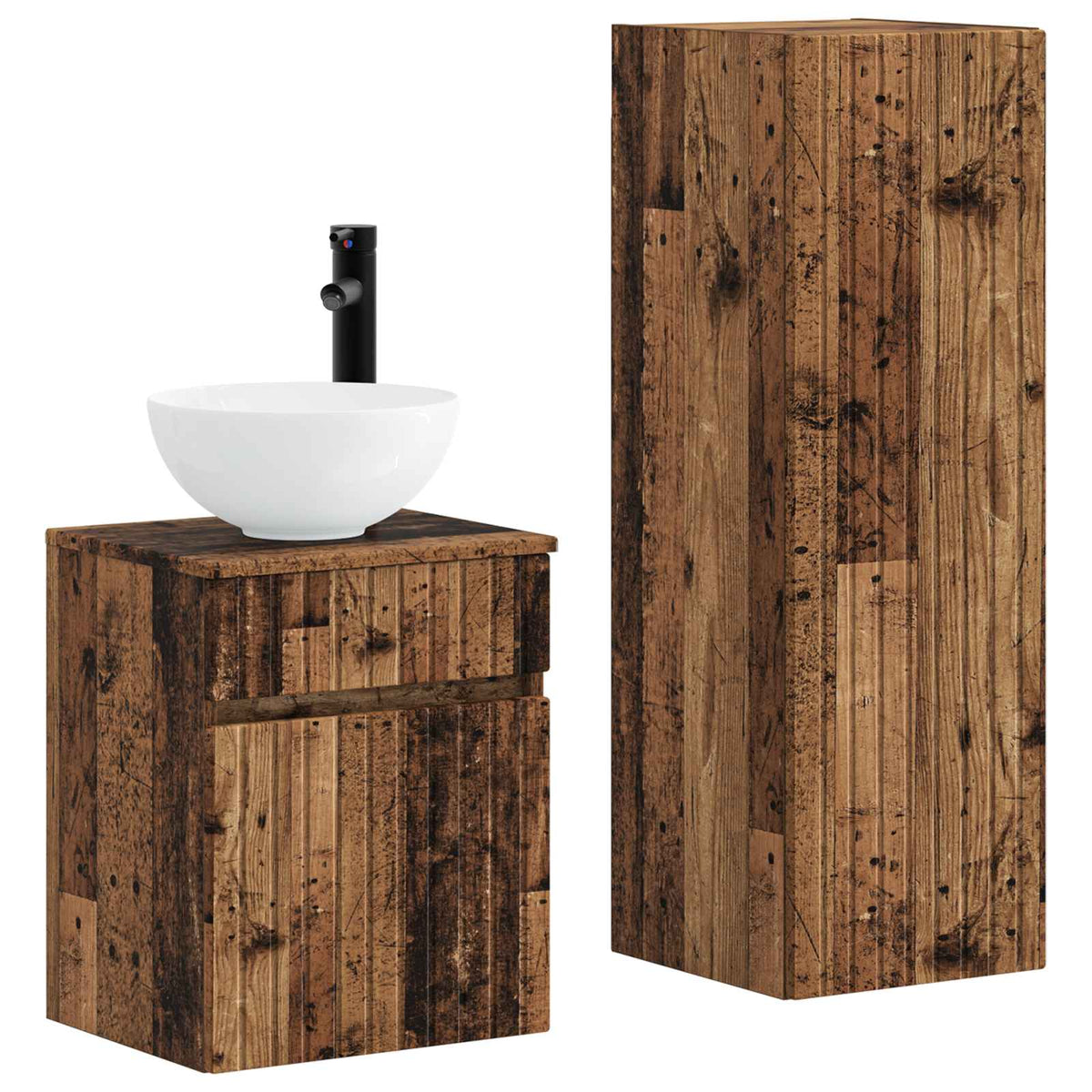 Ensemble de mobilier de salle de bain 2 pc Bois ancien