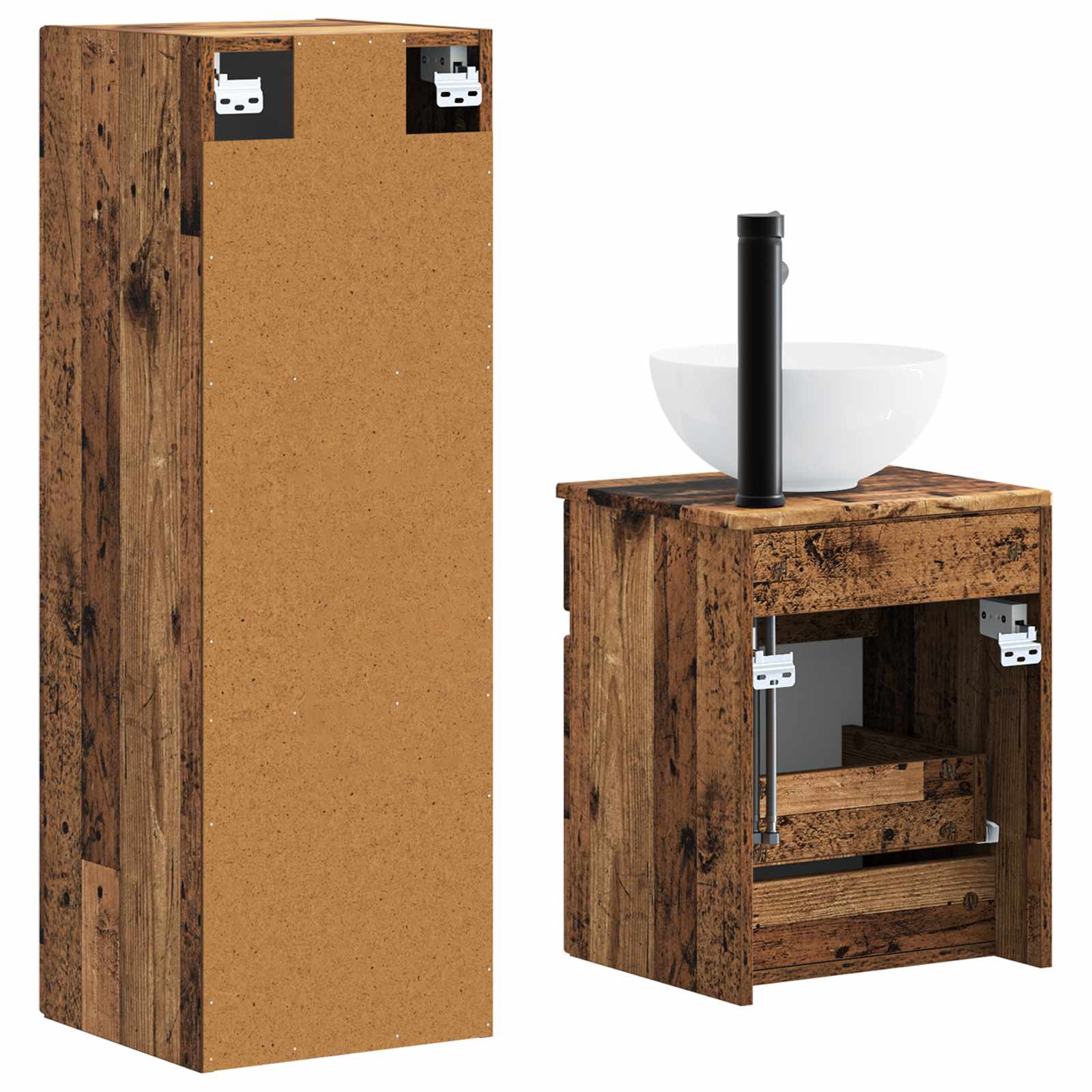 Ensemble de mobilier de salle de bain 2 pc Bois ancien