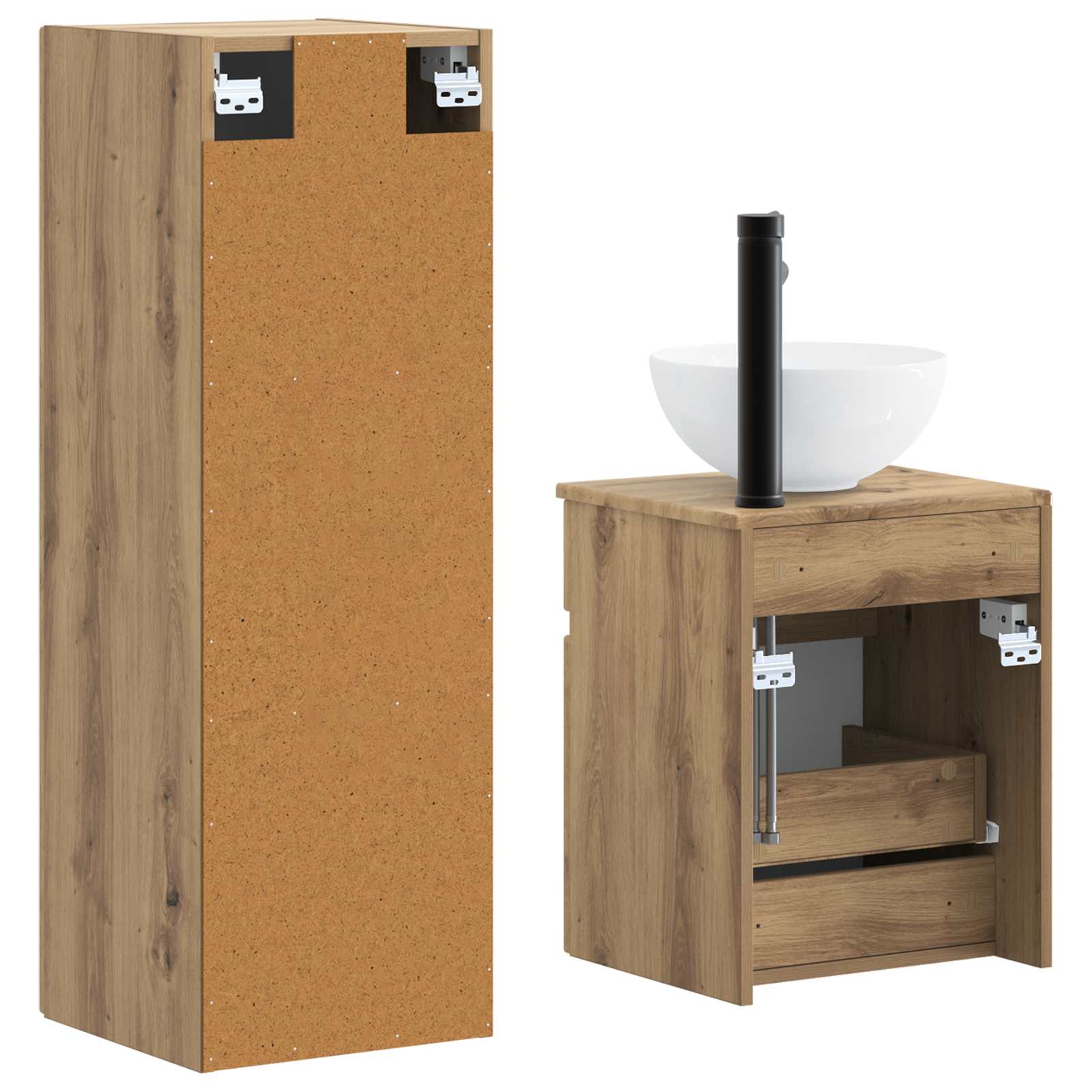 Ensemble de mobilier de salle de bain 2 pc Chêne artisanal