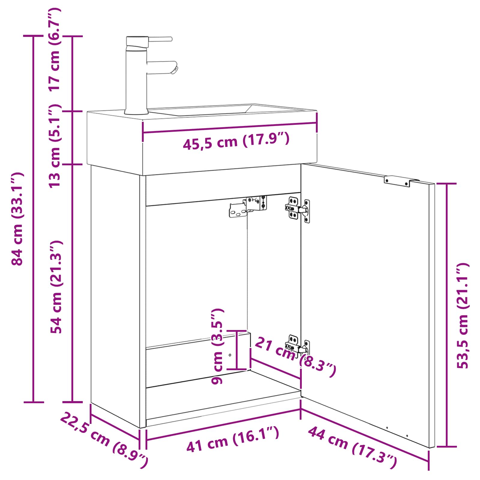 Meuble de salle de bain avec robinet Chêne Sonoma - XIOS