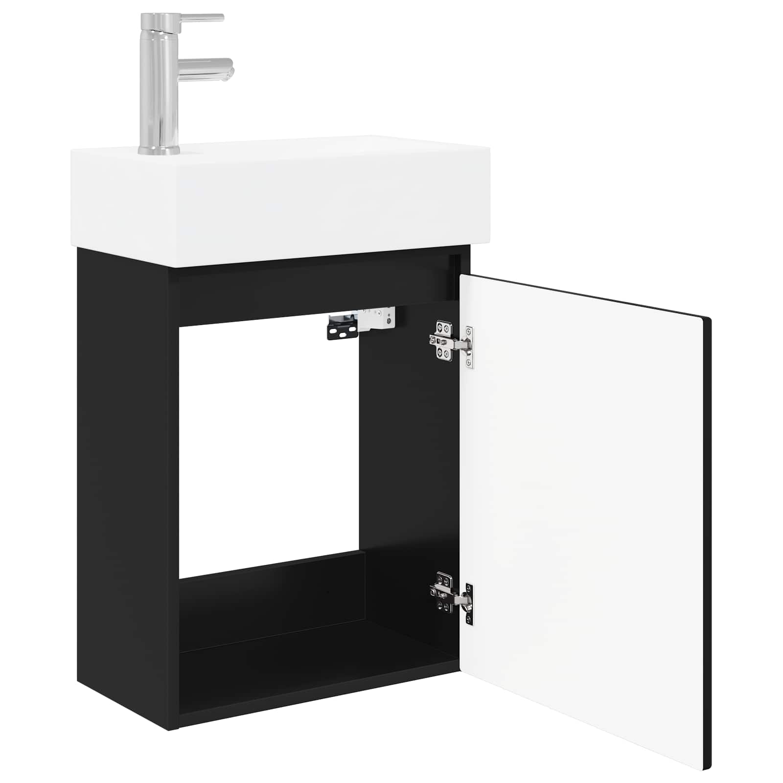 Meuble de salle de bain avec robinet Noir 45,5 x 22,5 x 84 cm - XIOS