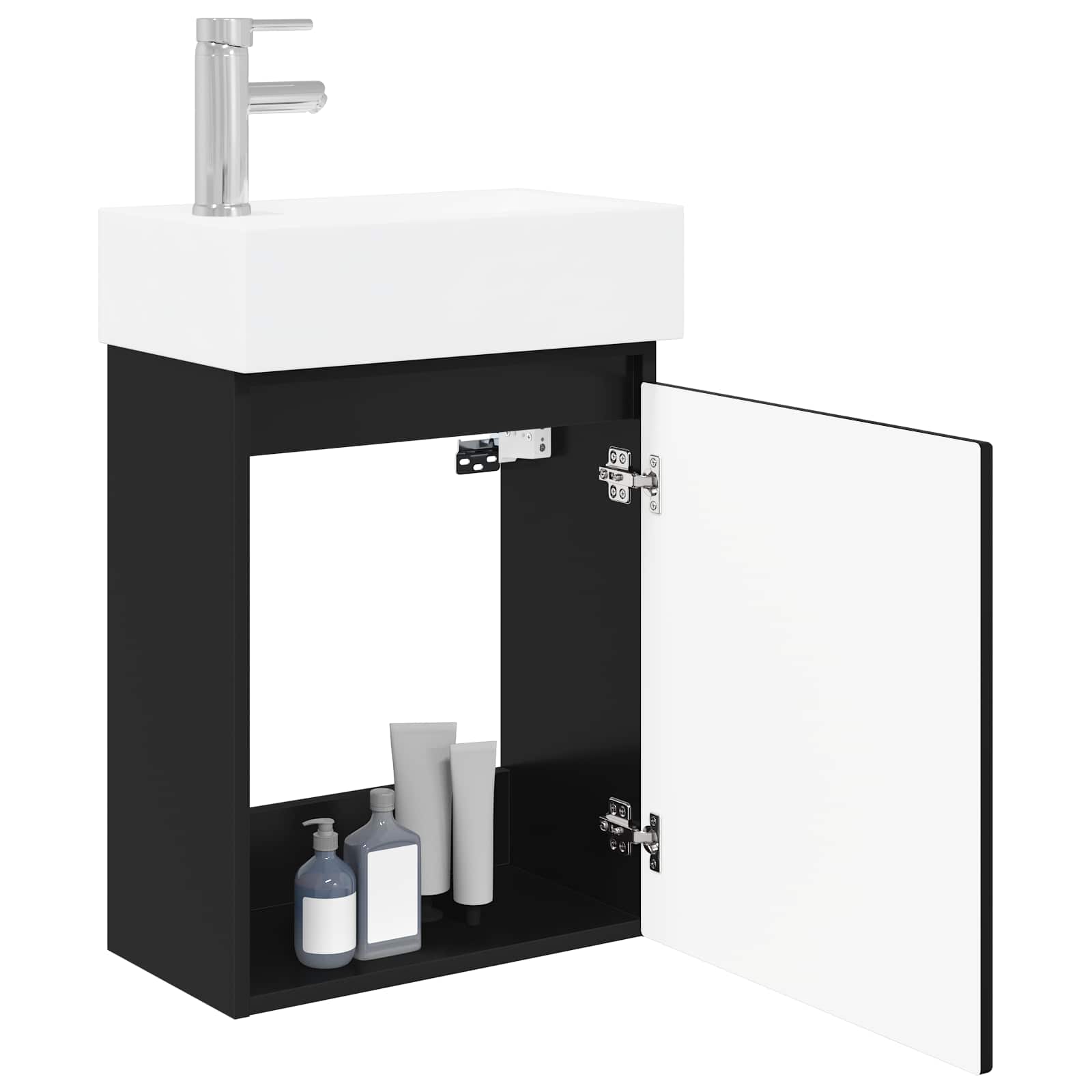 Meuble de salle de bain avec robinet Noir 45,5 x 22,5 x 84 cm - XIOS