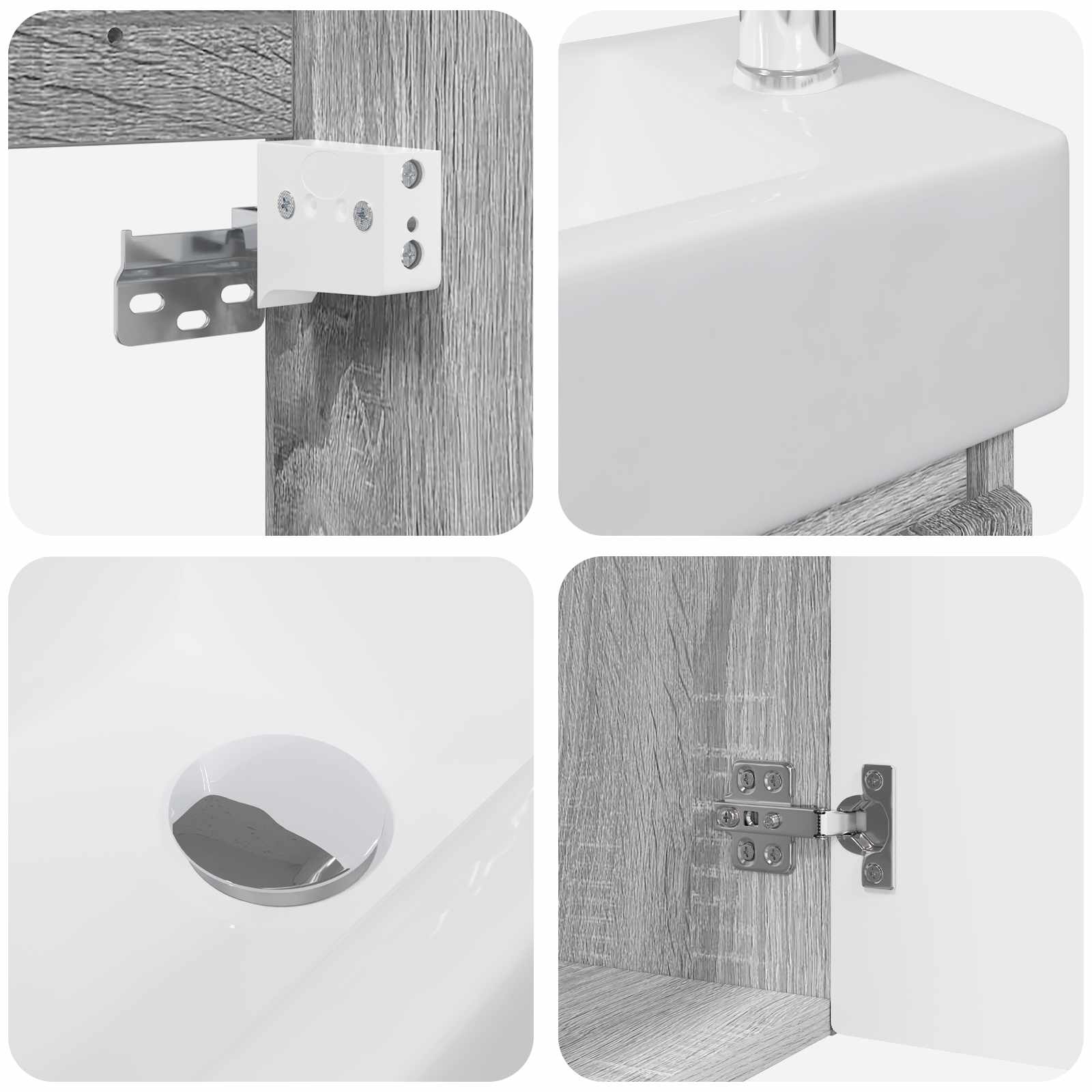 Meuble de salle de bain avec robinet Sonoma gris - XIOS