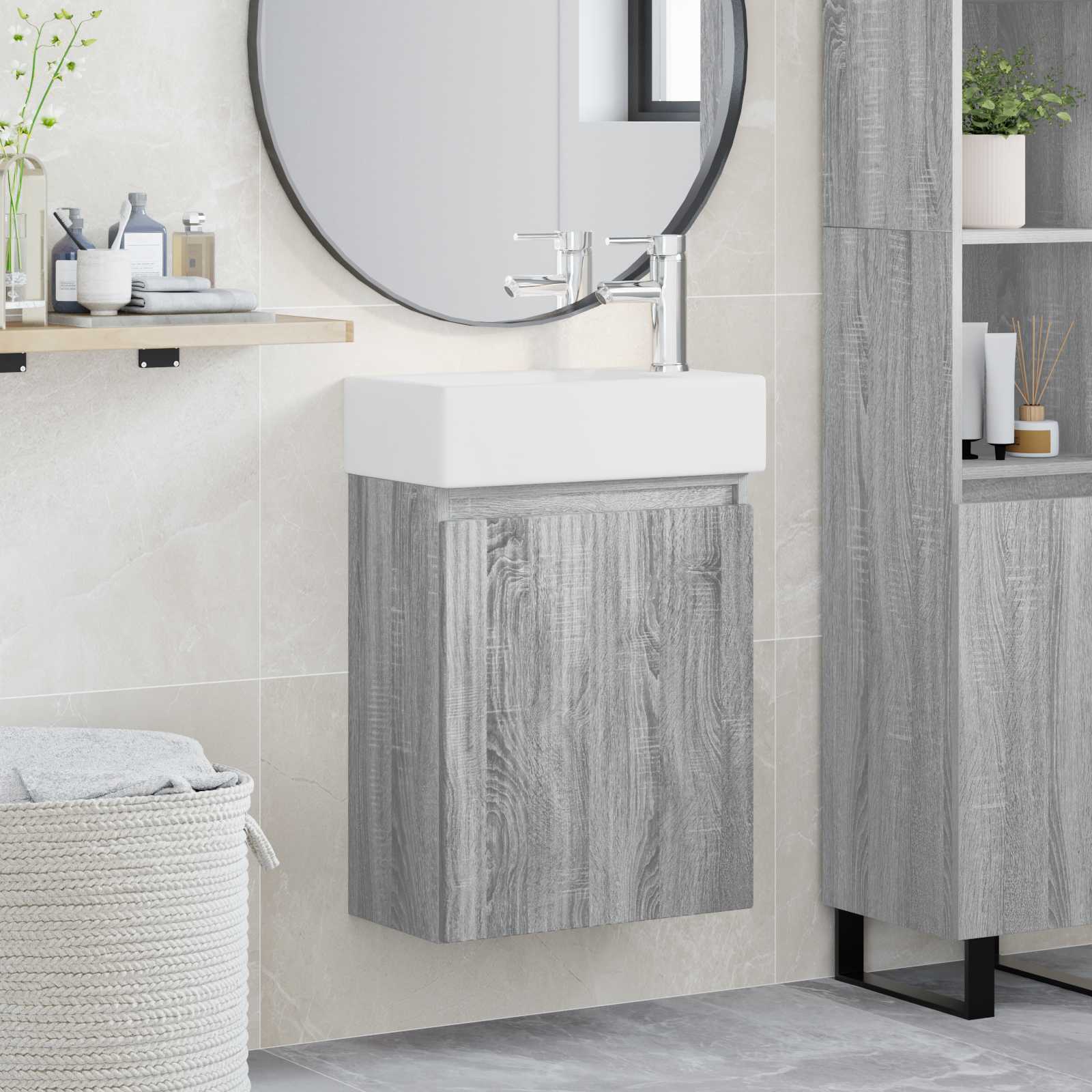 Meuble de salle de bain avec robinet Sonoma gris - XIOS