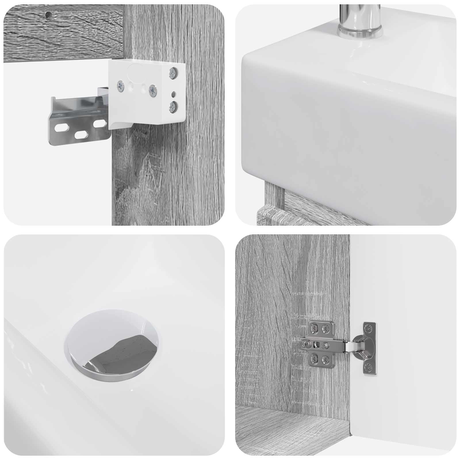 Meuble de salle de bain avec robinet Sonoma gris - XIOS