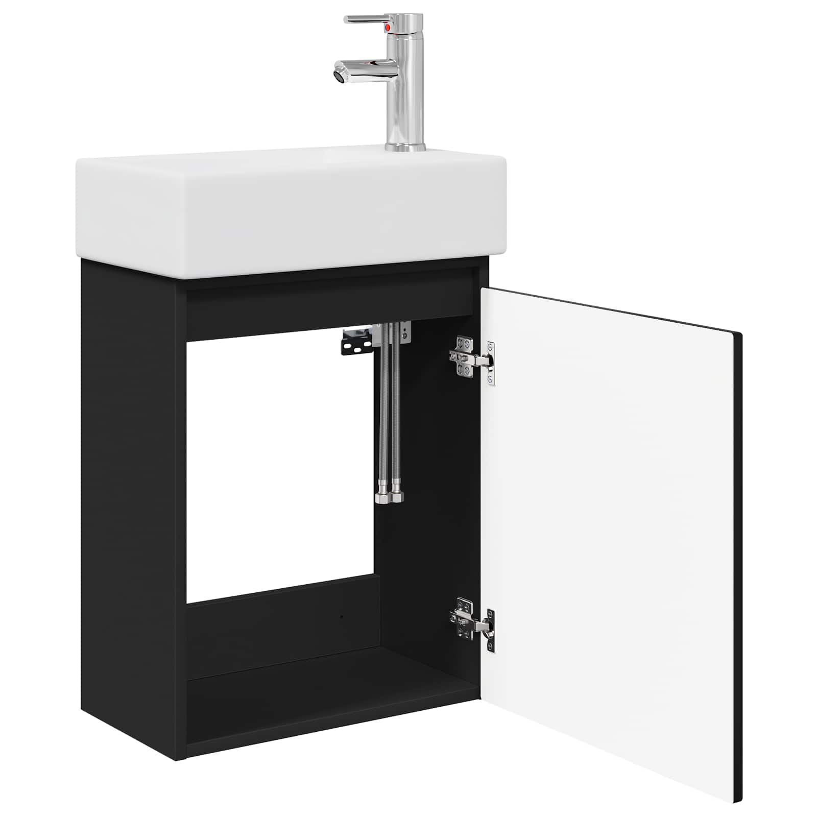 Meuble de salle de bain avec robinet Noir 45,5 x 22,5 x 84 cm - XIOS