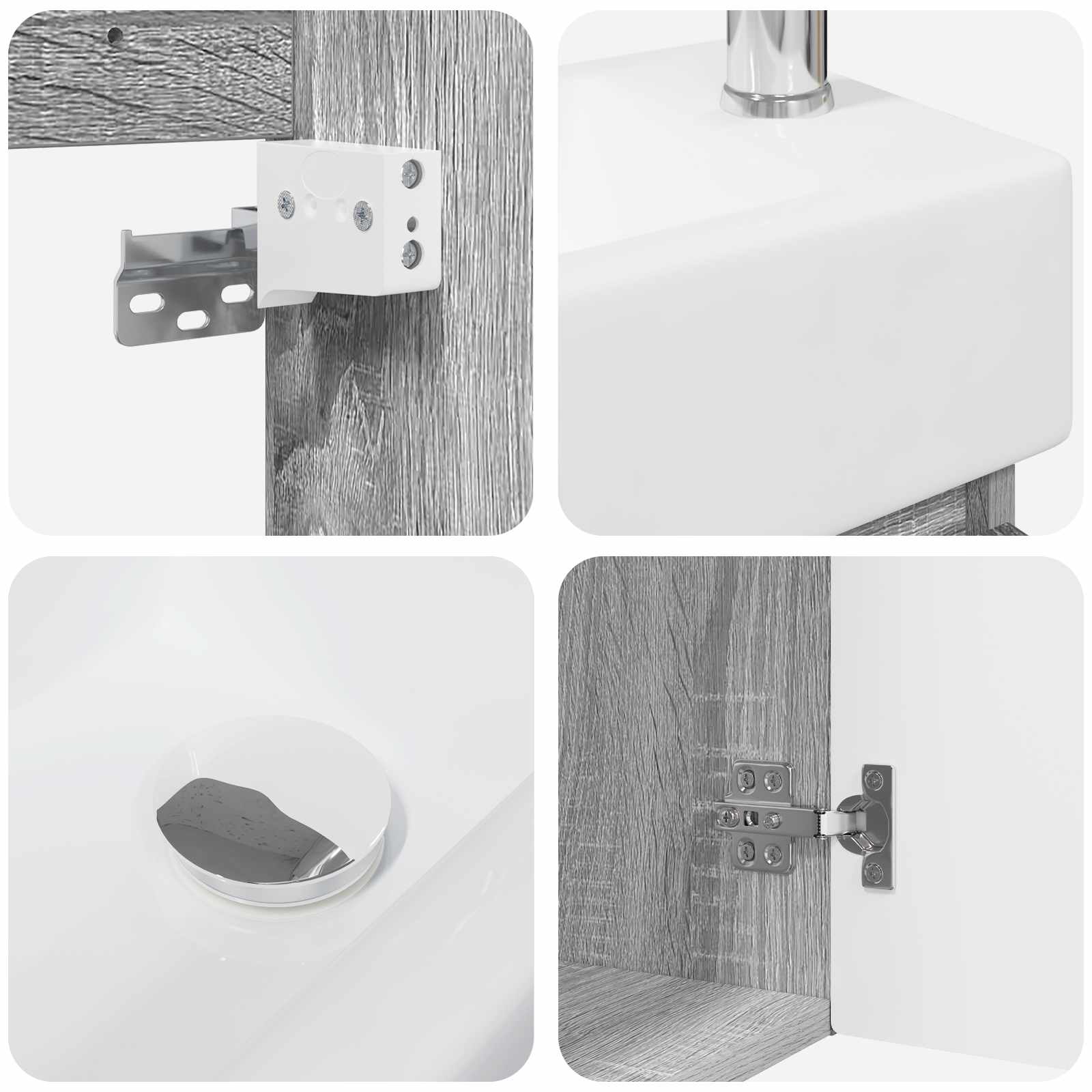 Meuble de salle de bain avec robinet Sonoma gris - XIOS