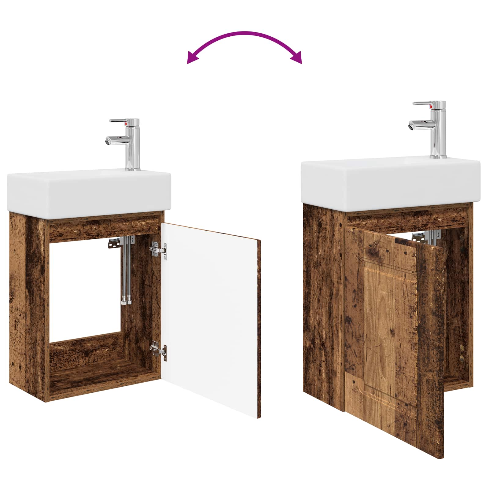 Meuble de salle de bain avec robinet Bois ancien - XIOS