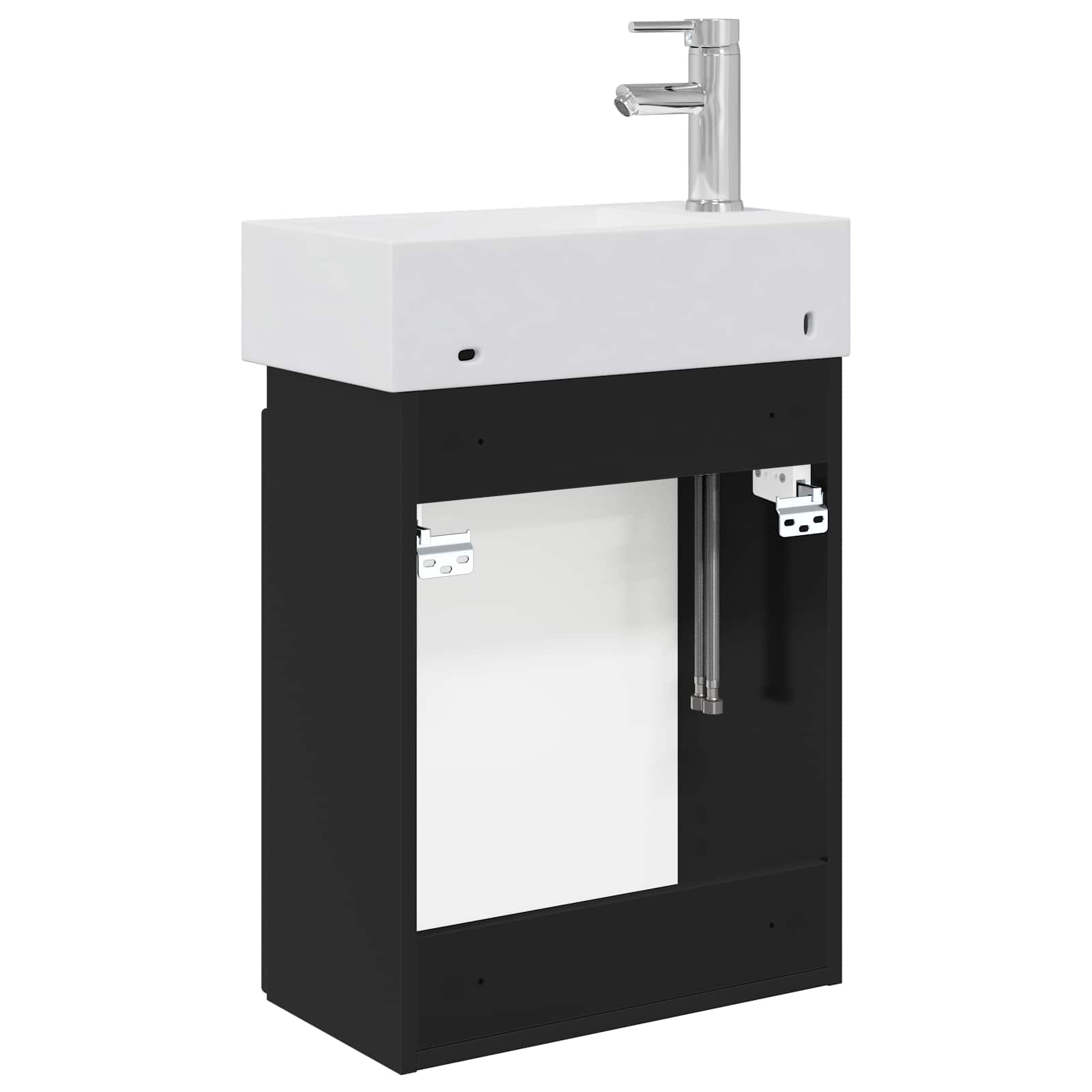 Meuble de salle de bain avec robinet Noir 45,5 x 25,5 x 84 cm - XIOS
