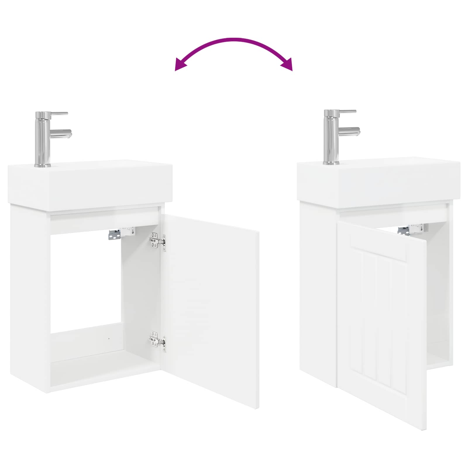 Meuble de salle de bain avec robinet Blanc brillant - XIOS