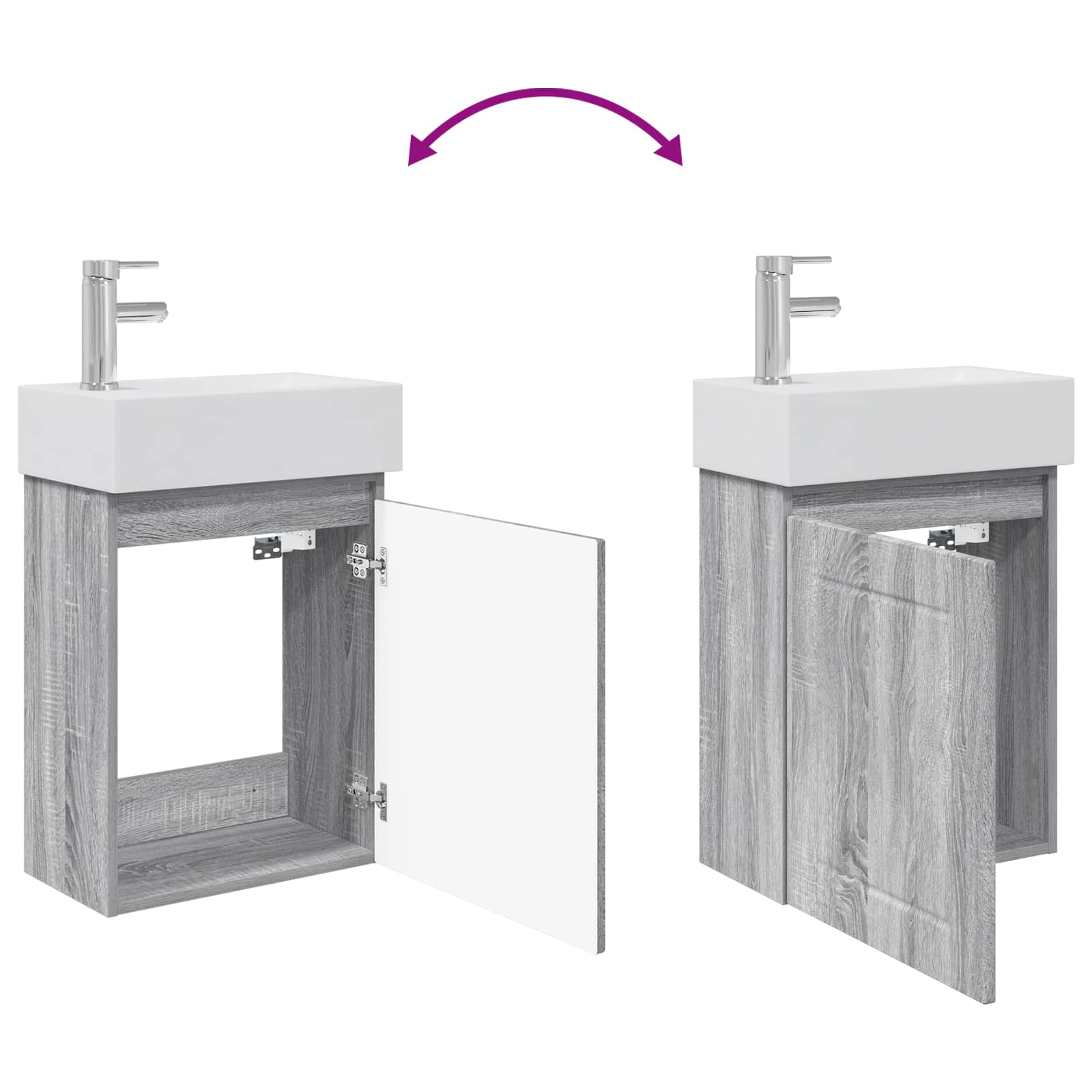 Meuble de salle de bain avec robinet Sonoma gris - XIOS