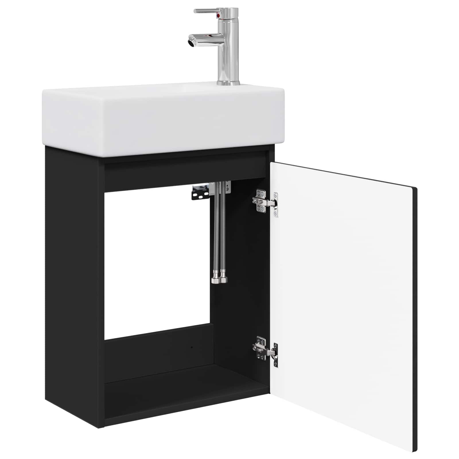 Meuble de salle de bain avec robinet Noir 45,5 x 25,5 x 84 cm - XIOS