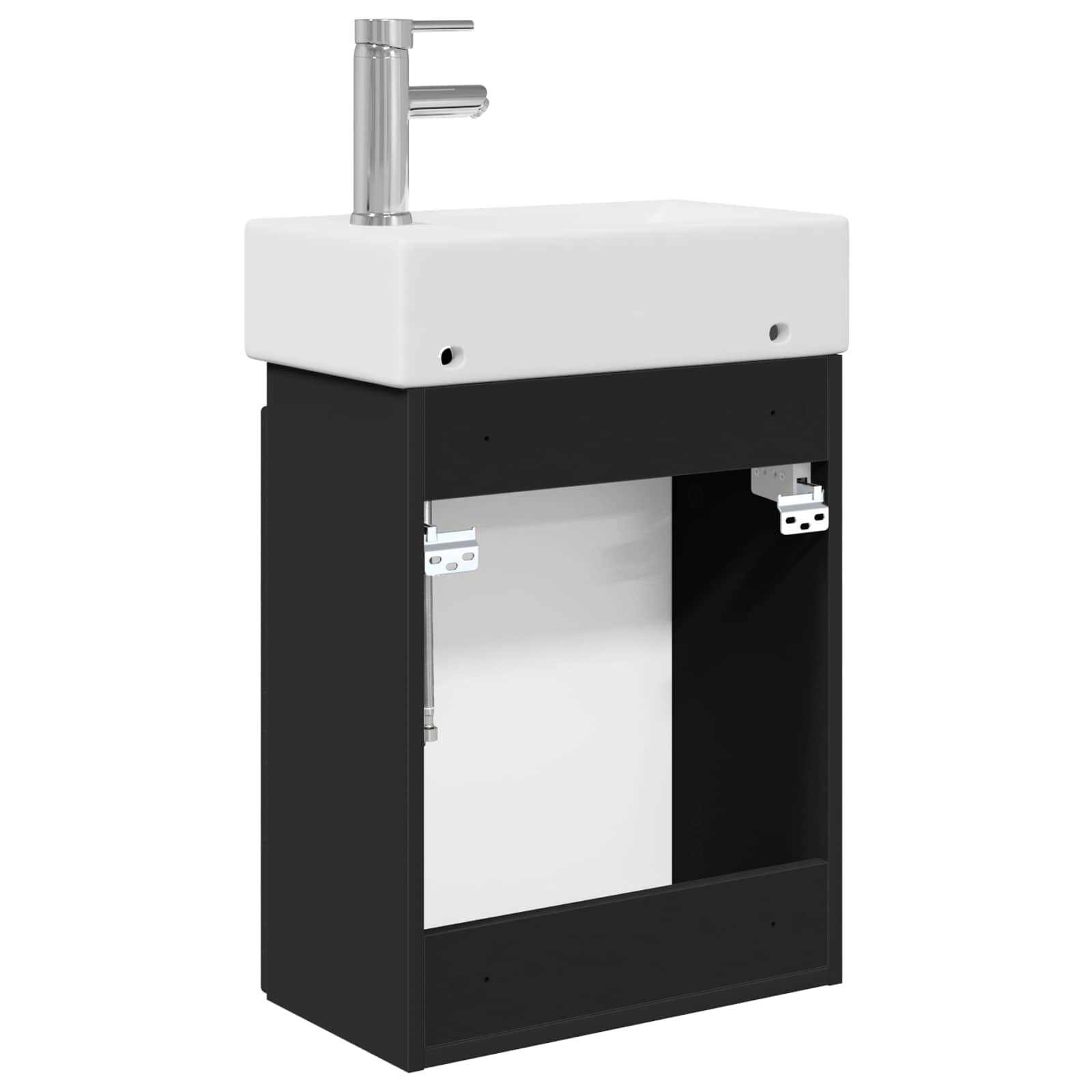 Meuble de salle de bain avec robinet Noir 45,5 x 25,5 x 84 cm - XIOS