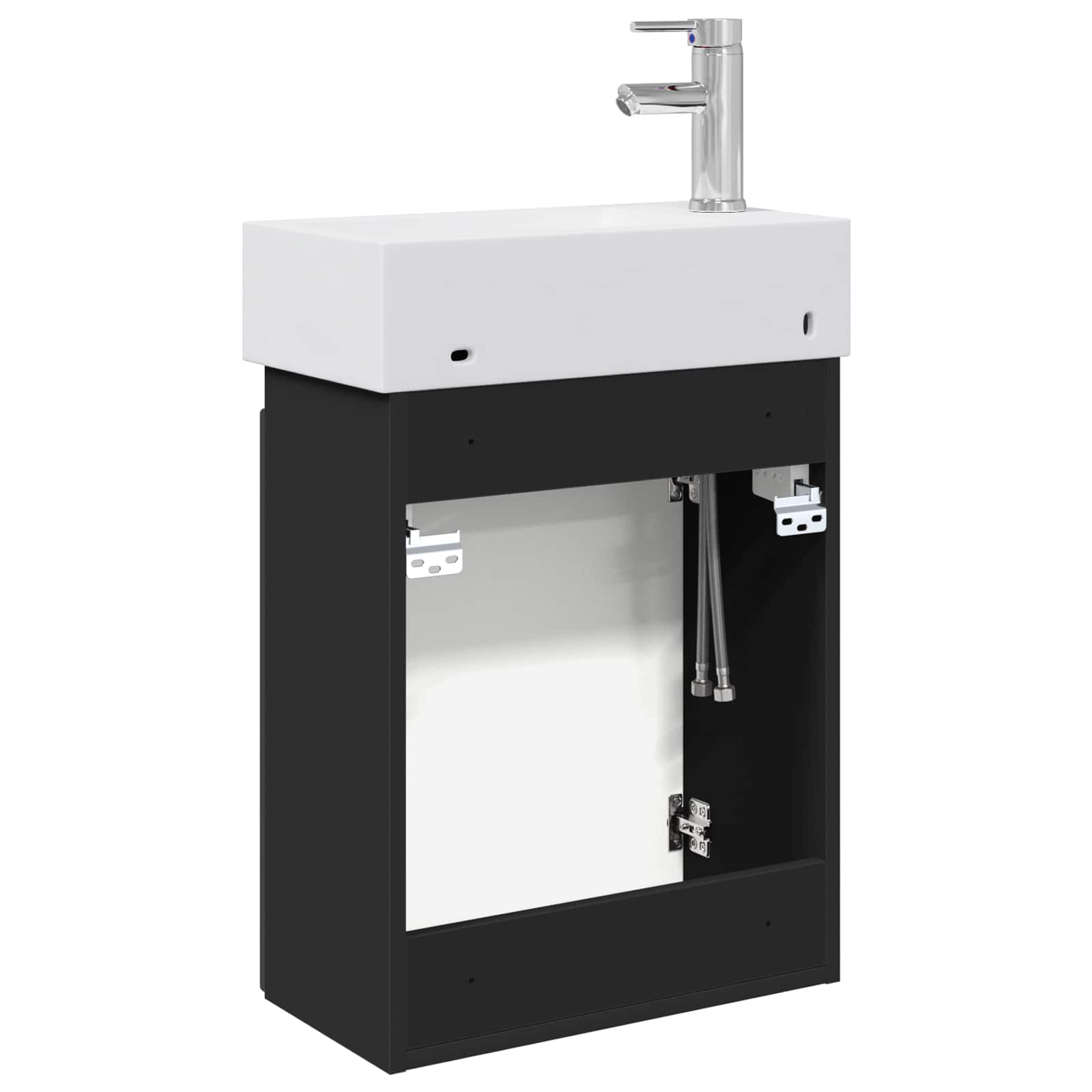 Meuble de salle de bain avec robinet Noir 45,5 x 22,5 x 84 cm - XIOS