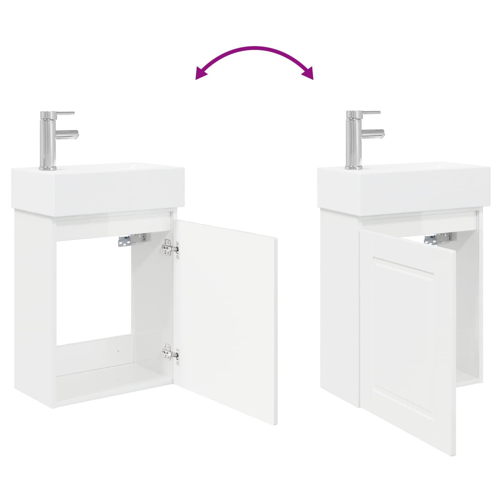 Meuble de salle de bain avec robinet Blanc brillant - XIOS