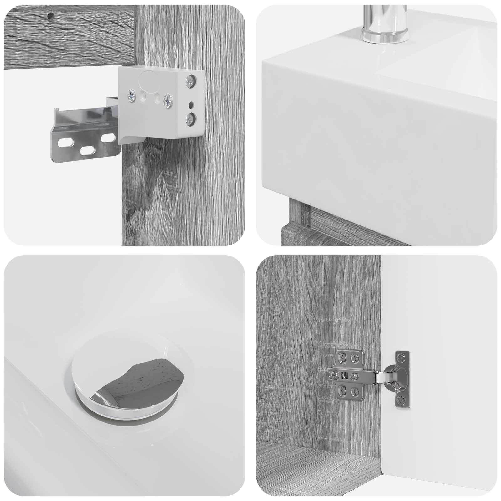 Meuble de salle de bain avec robinet Sonoma gris - XIOS