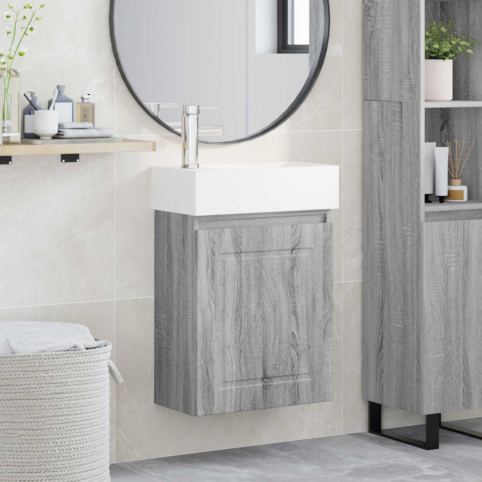 Meuble de salle de bain avec robinet Sonoma gris - XIOS