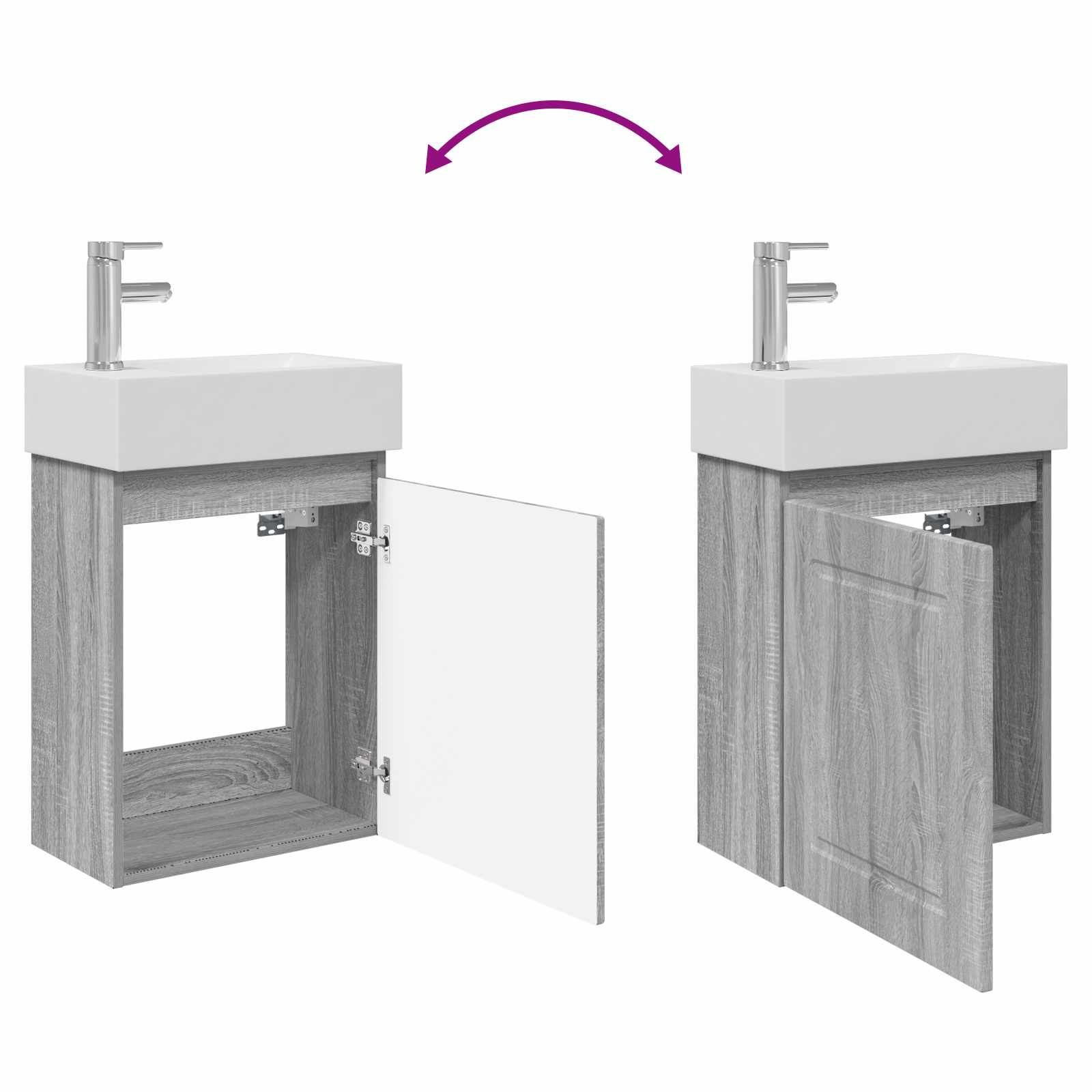 Meuble de salle de bain avec robinet Sonoma gris - XIOS