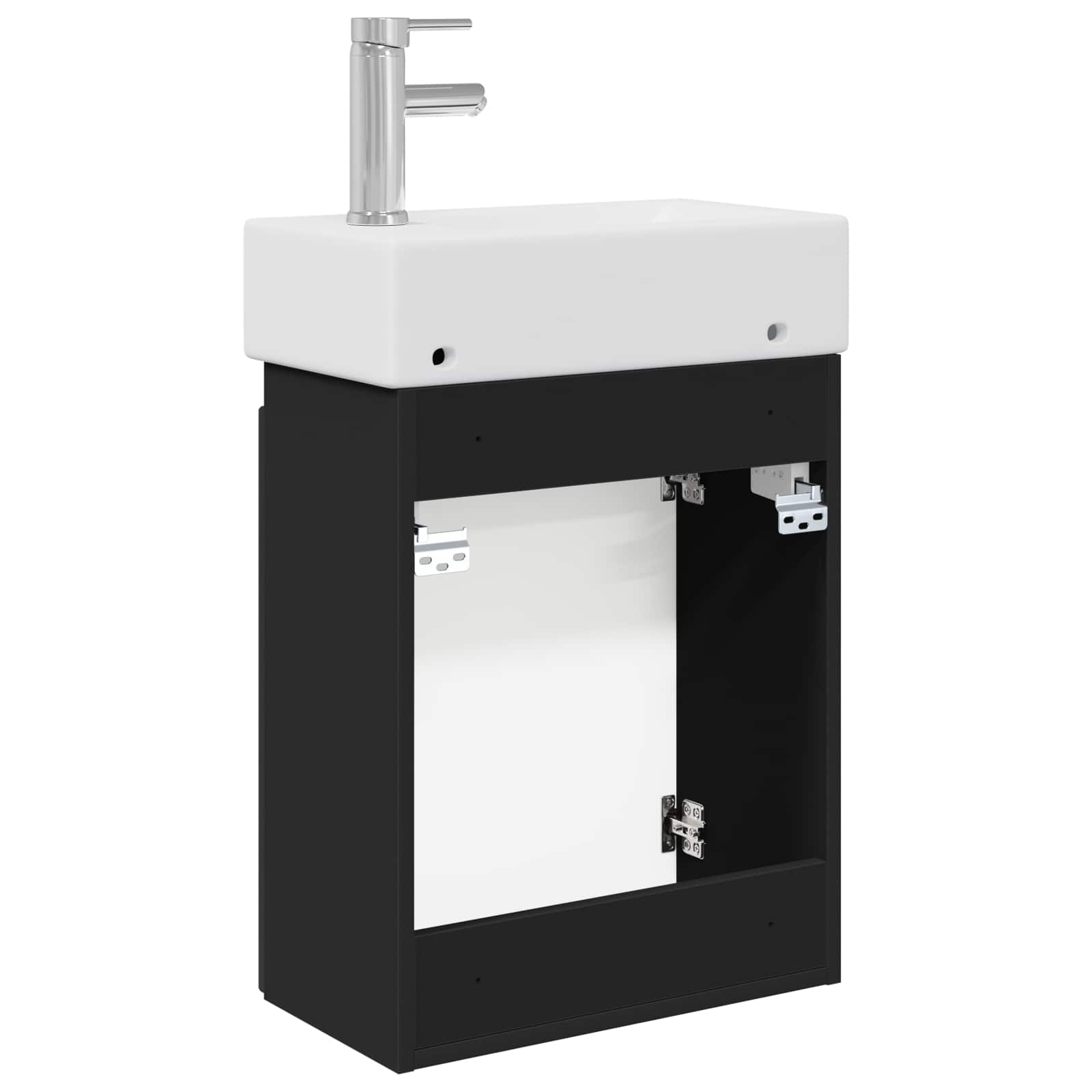 Meuble de salle de bain avec robinet Noir 45,5 x 22,5 x 84 cm - XIOS