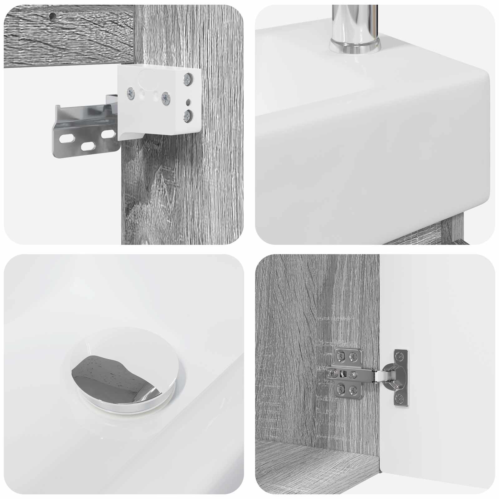 Meuble de salle de bain avec robinet Sonoma gris - XIOS