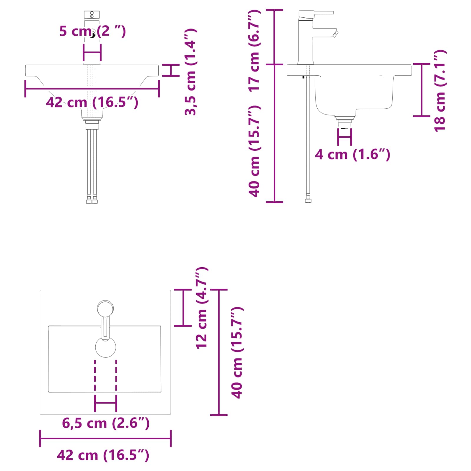 Meuble de salle de bain avec robinet Gris béton - XIOS