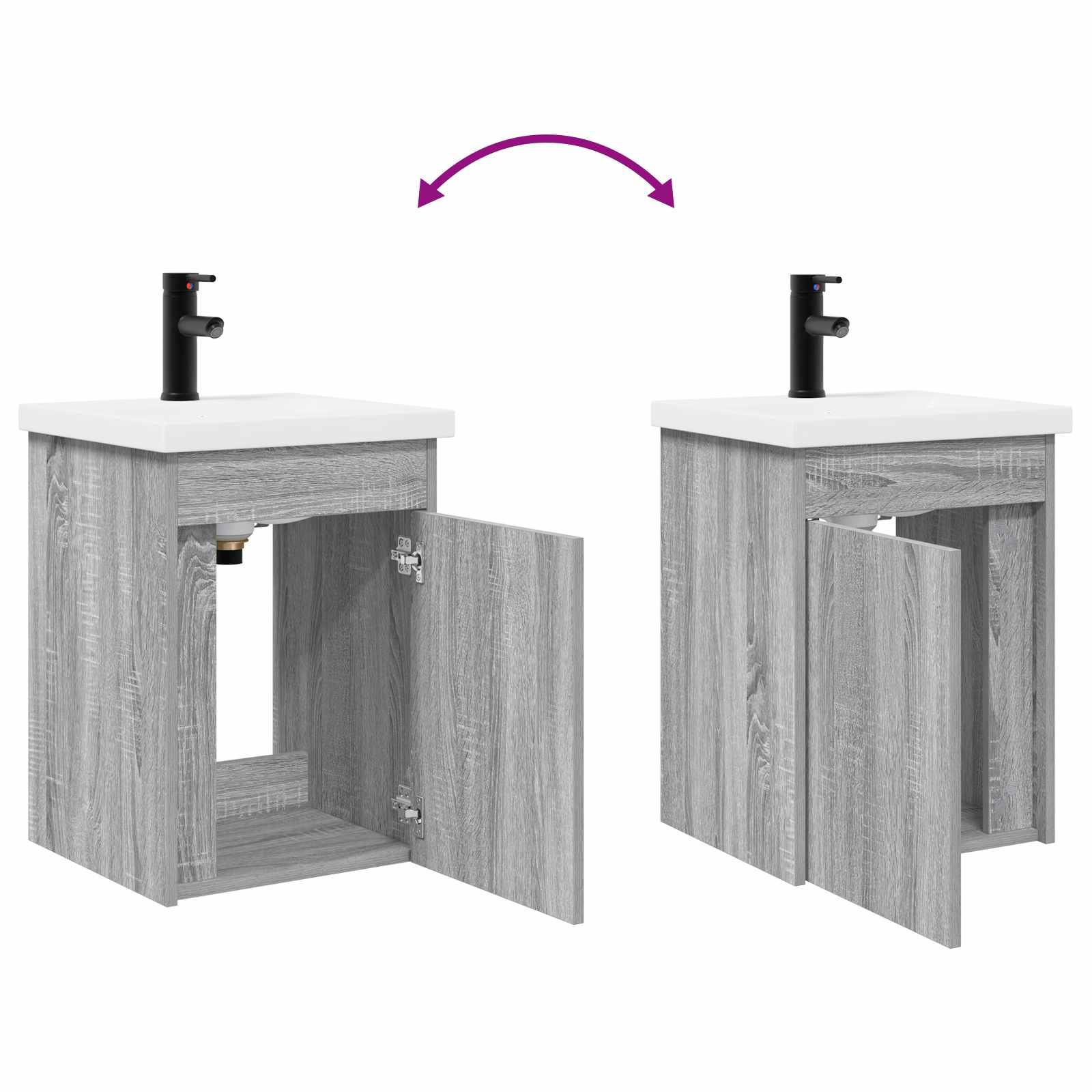 Meuble de salle de bain avec robinet Sonoma gris - XIOS