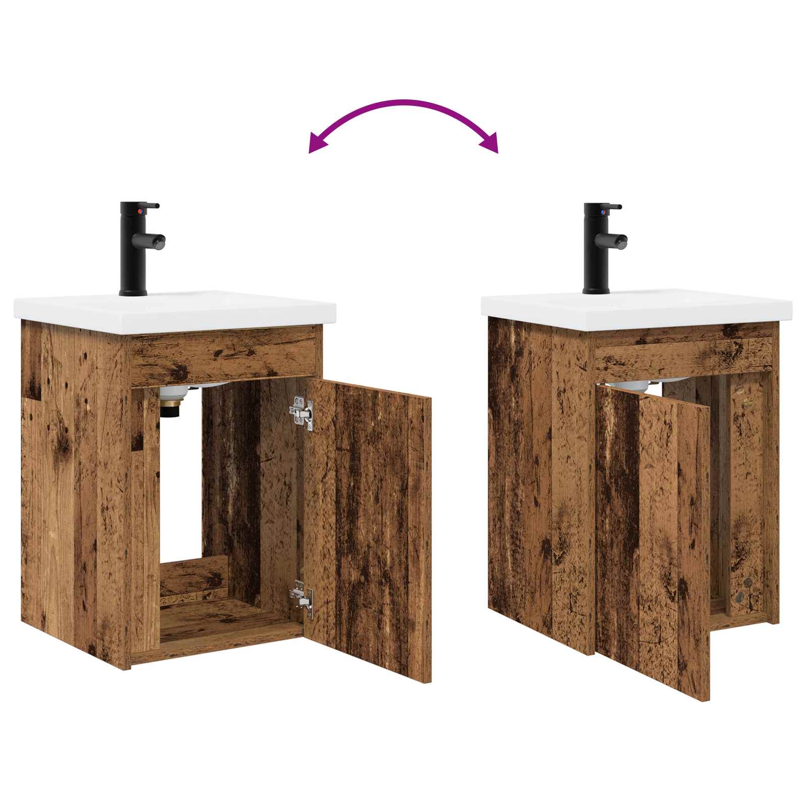 Meuble de salle de bain avec robinet Bois ancien - XIOS