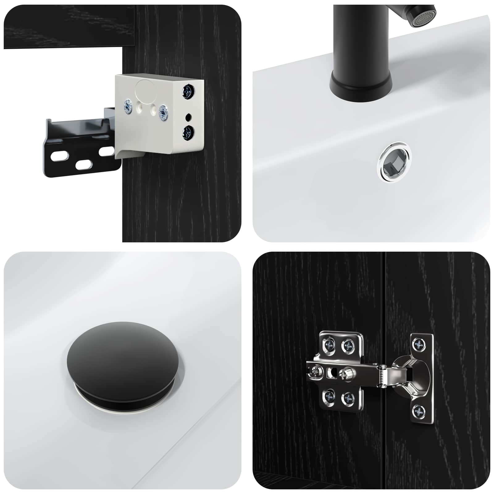 Meuble de salle de bain avec robinet Chêne noir - XIOS